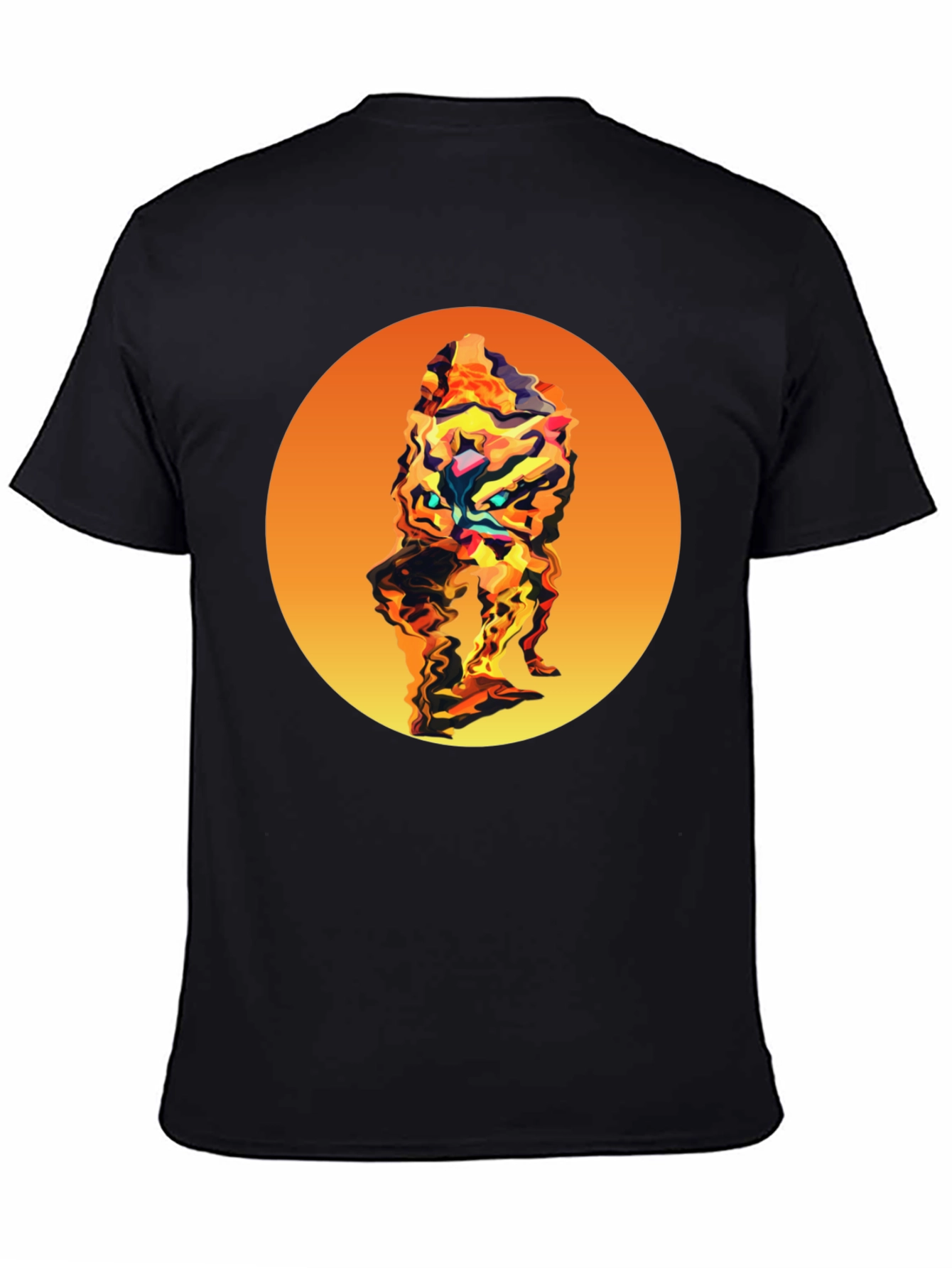Abstract Graphic Tee - Stylish Mens Black T-Shirt