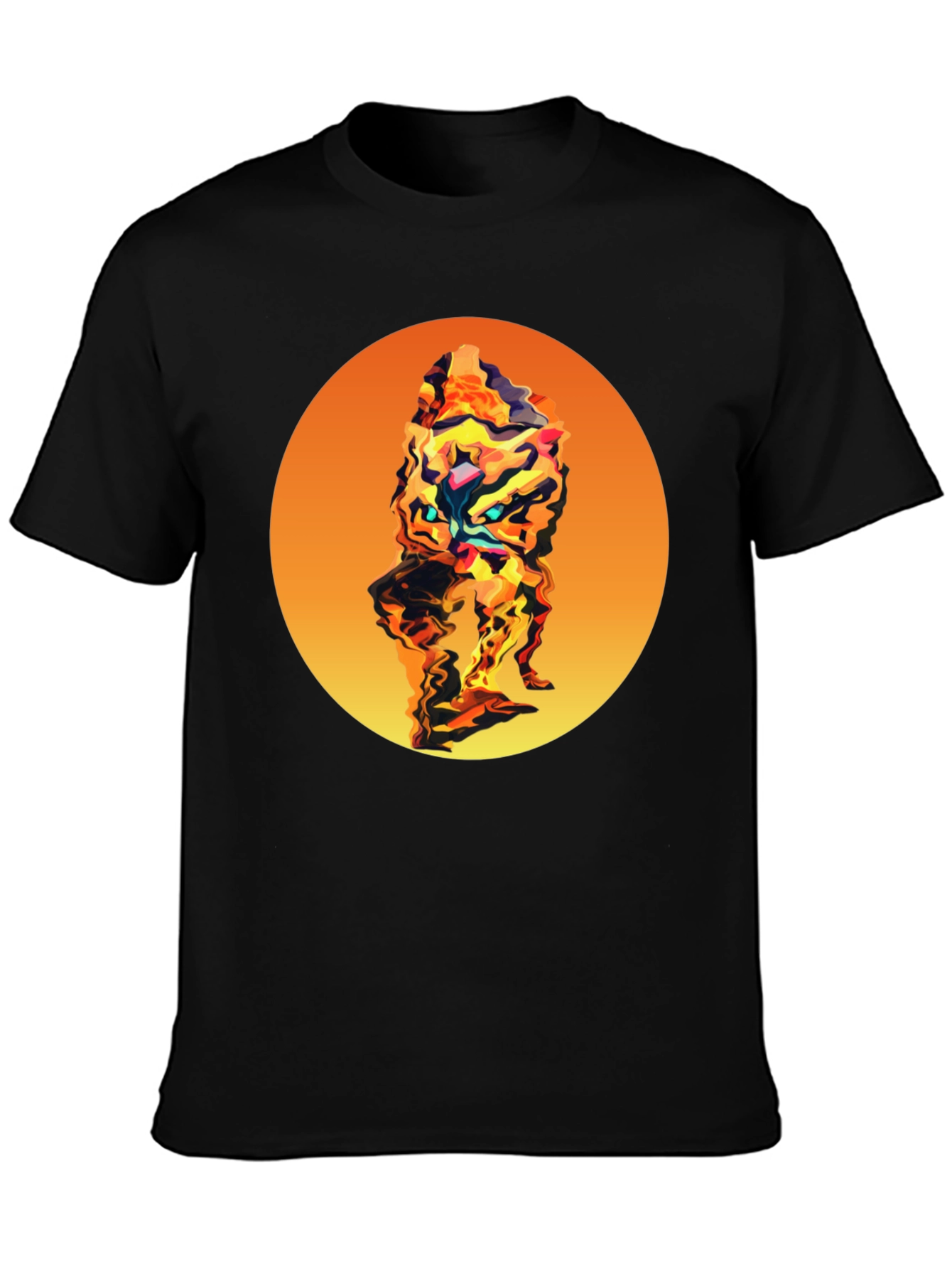 Abstract Graphic Tee - Stylish Mens Black T-Shirt