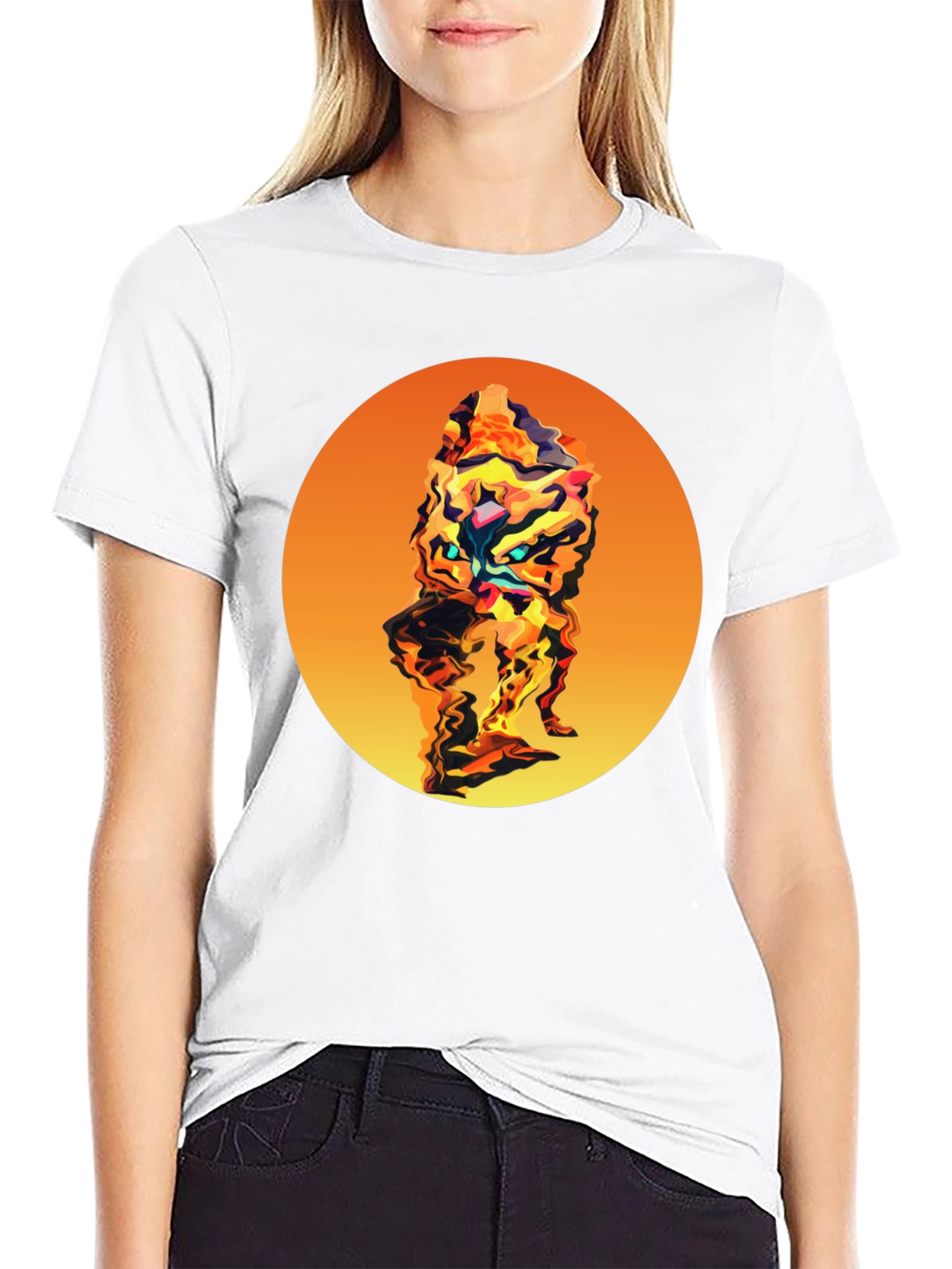 Abstract Graphic Tee - Stylish Mens Black T-Shirt