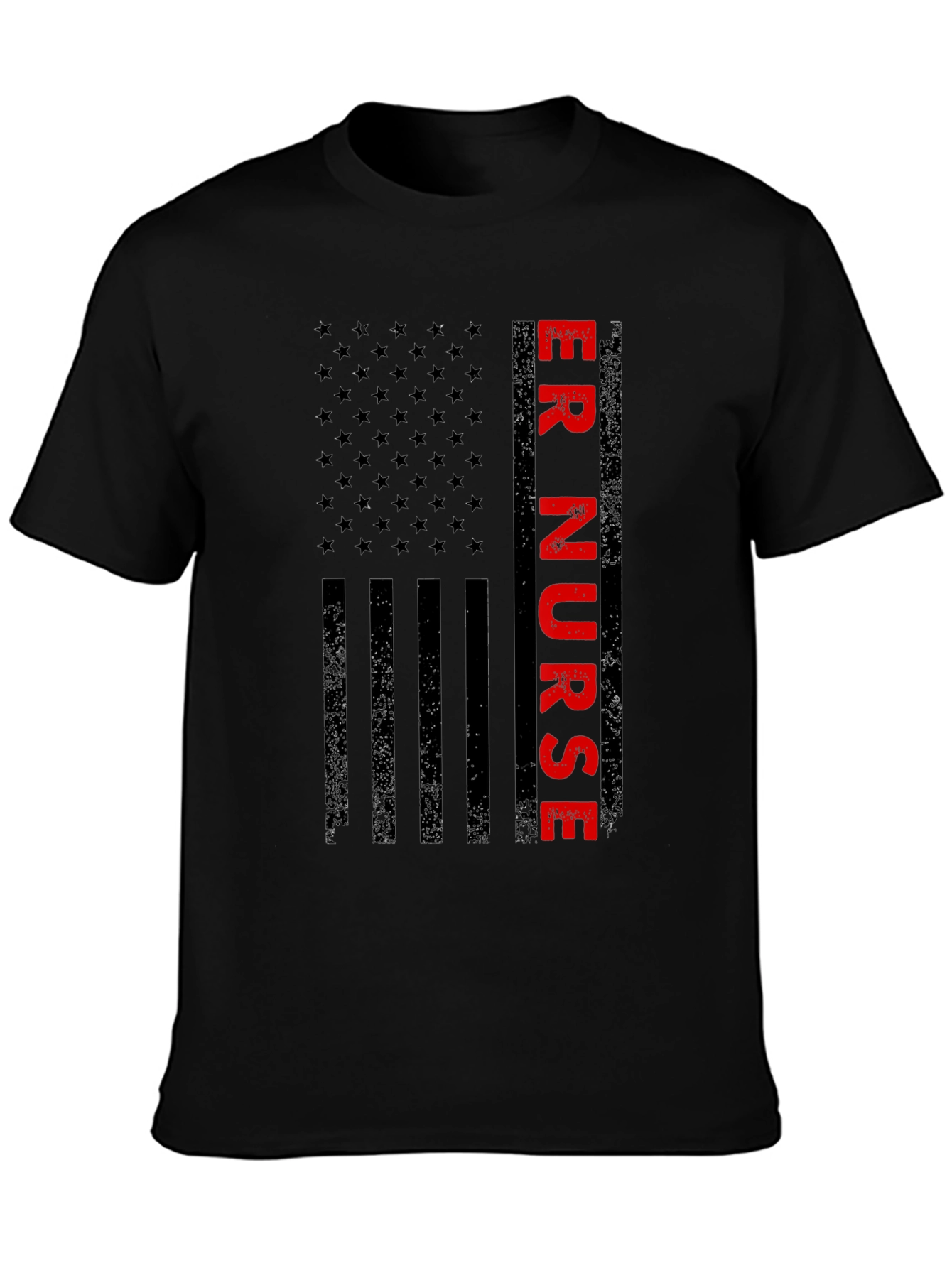 ER Nurse American Flag Graphic Tee - Patriotic Shirt