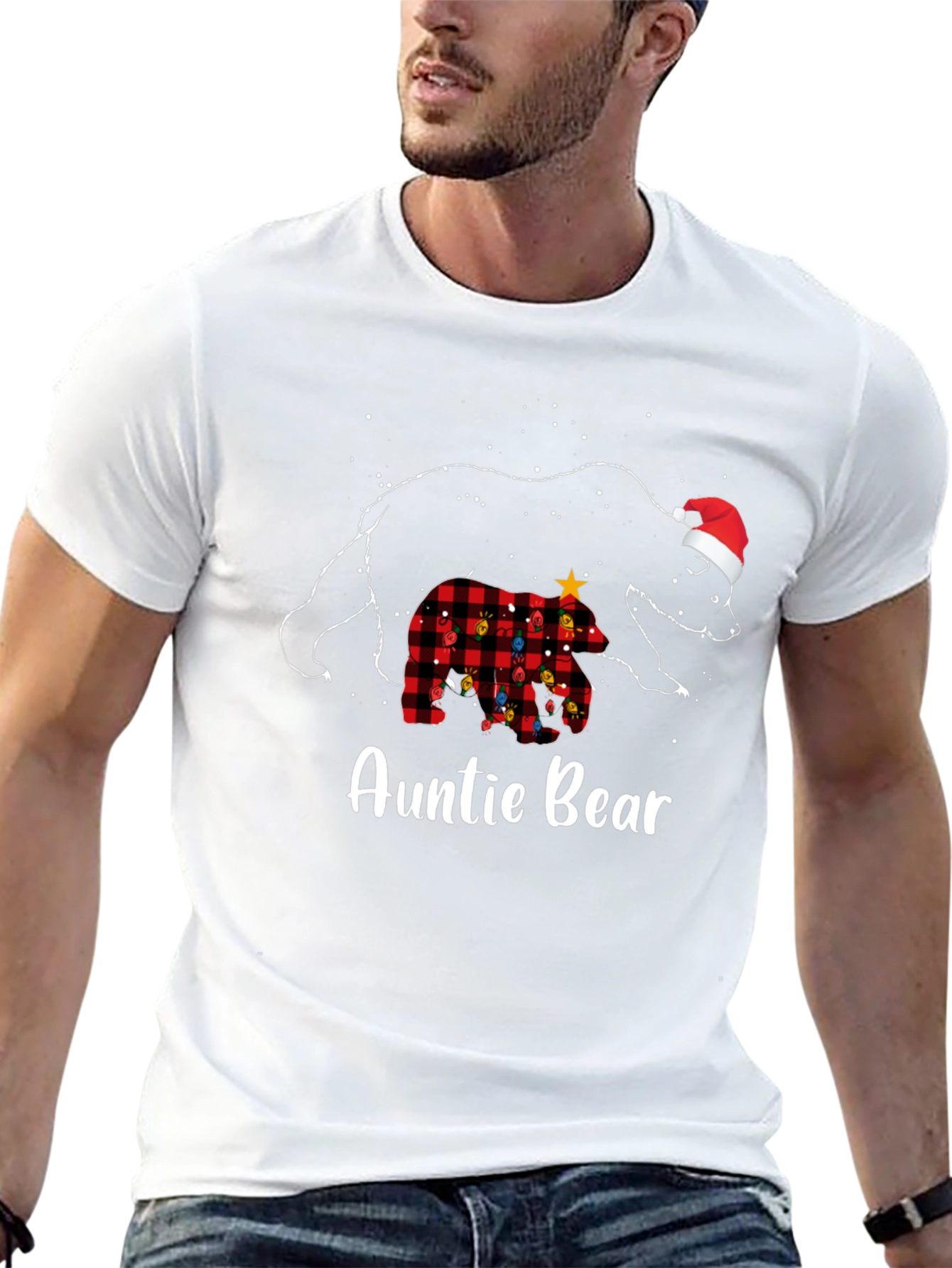 Auntie Bear Christmas Graphic Tee