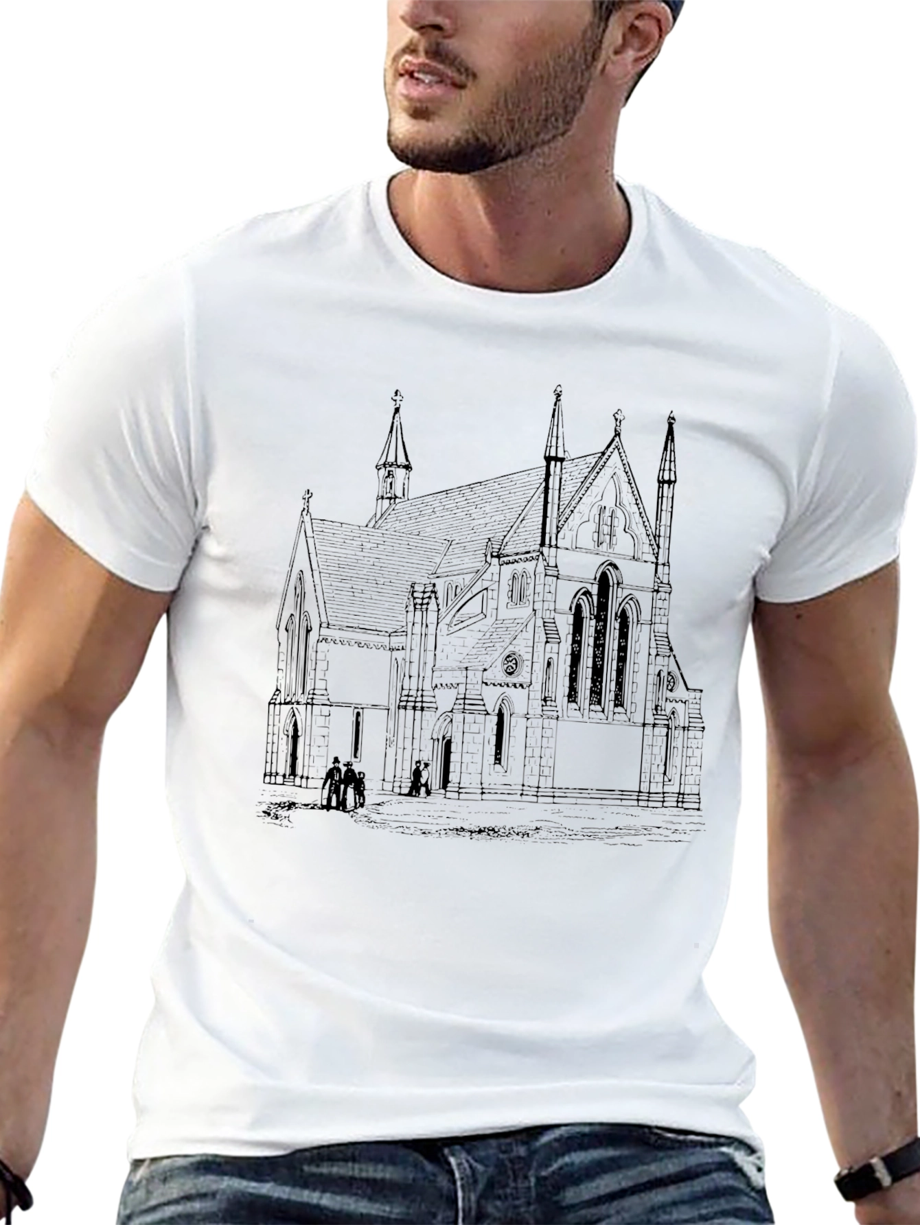 Architectural Church Sketch T-Shirt