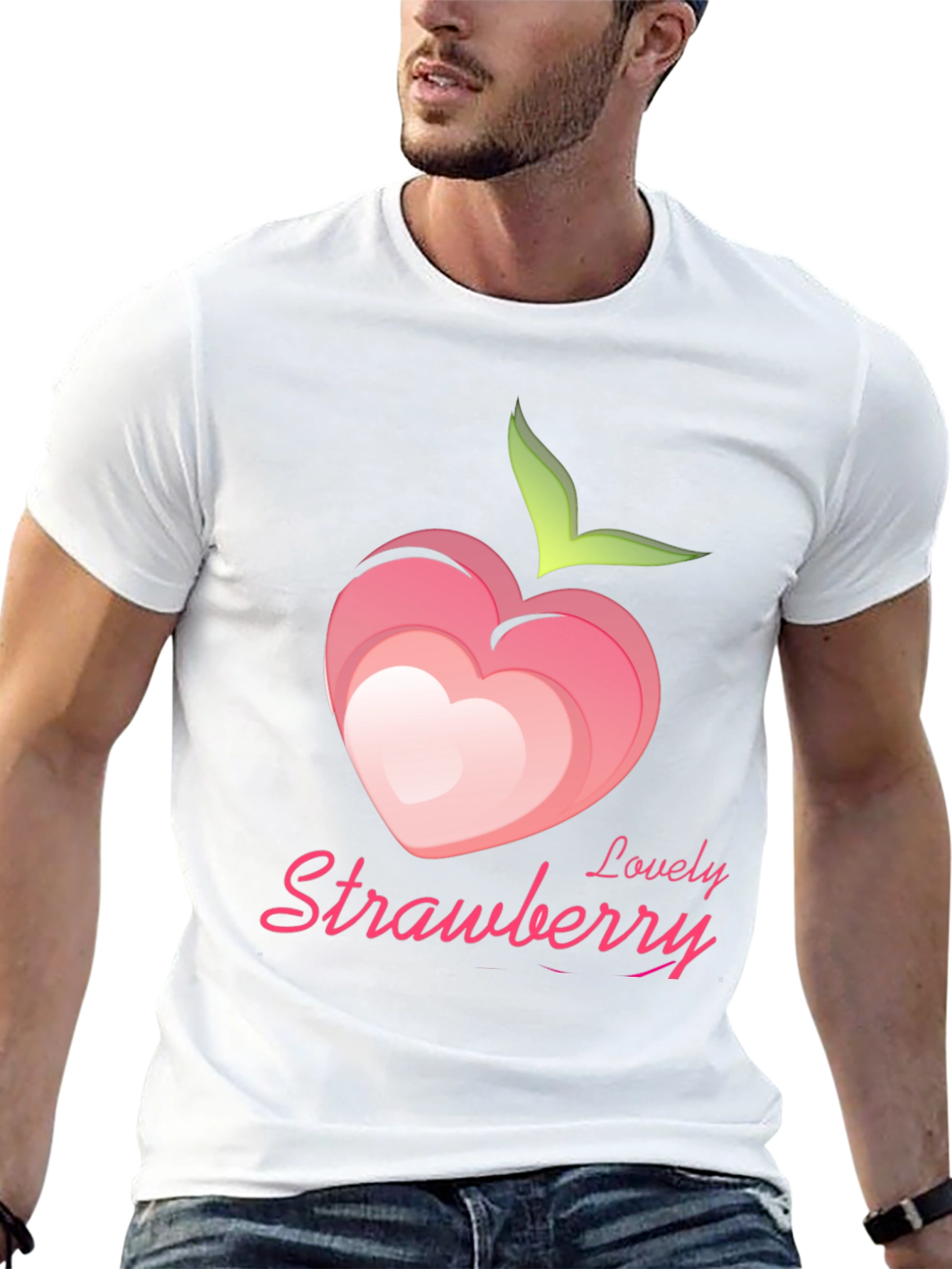 Lovely Strawberry Graphic Tee - Black