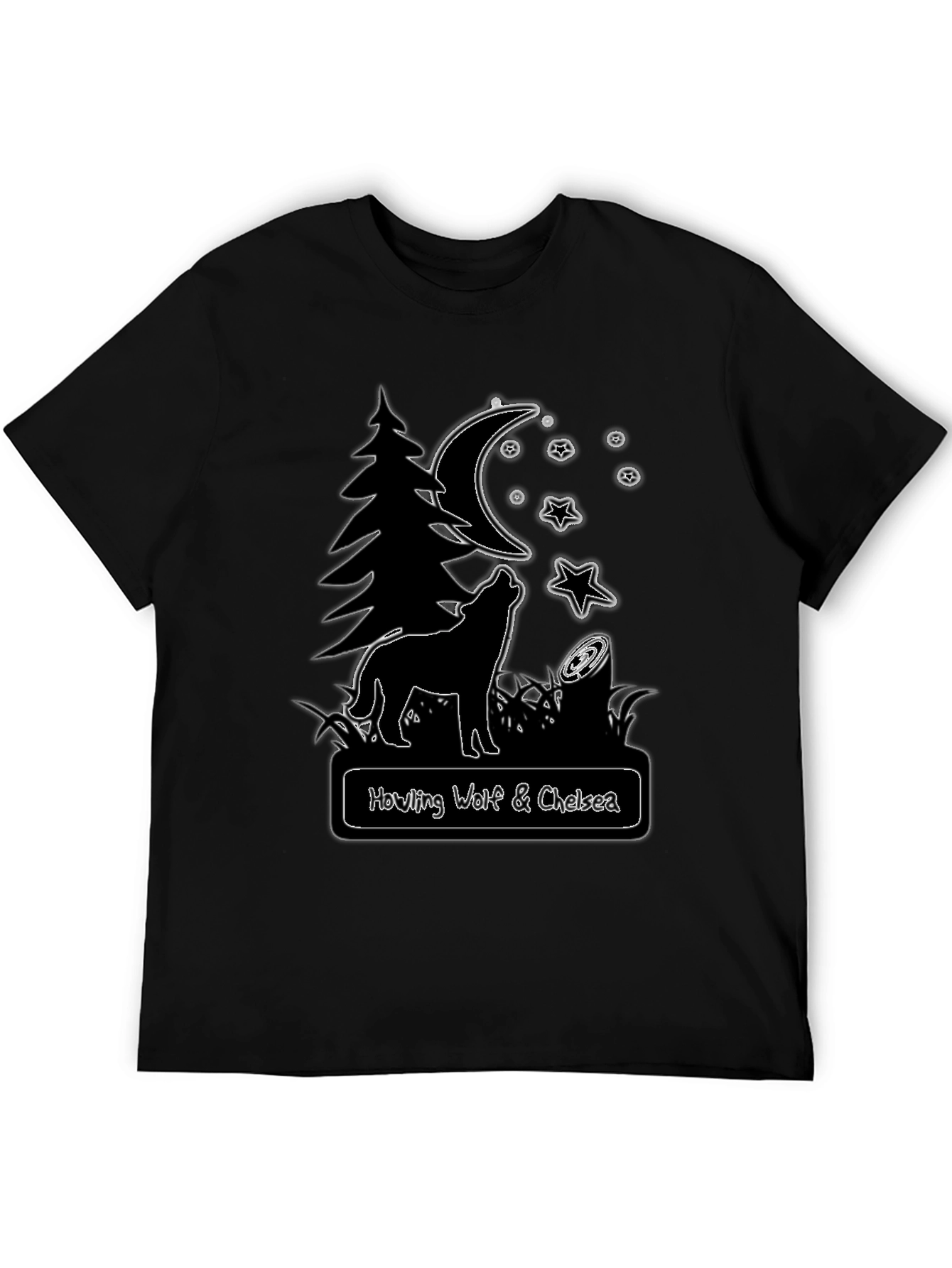 Howling Wolf & Chelsea Black Graphic T-Shirt