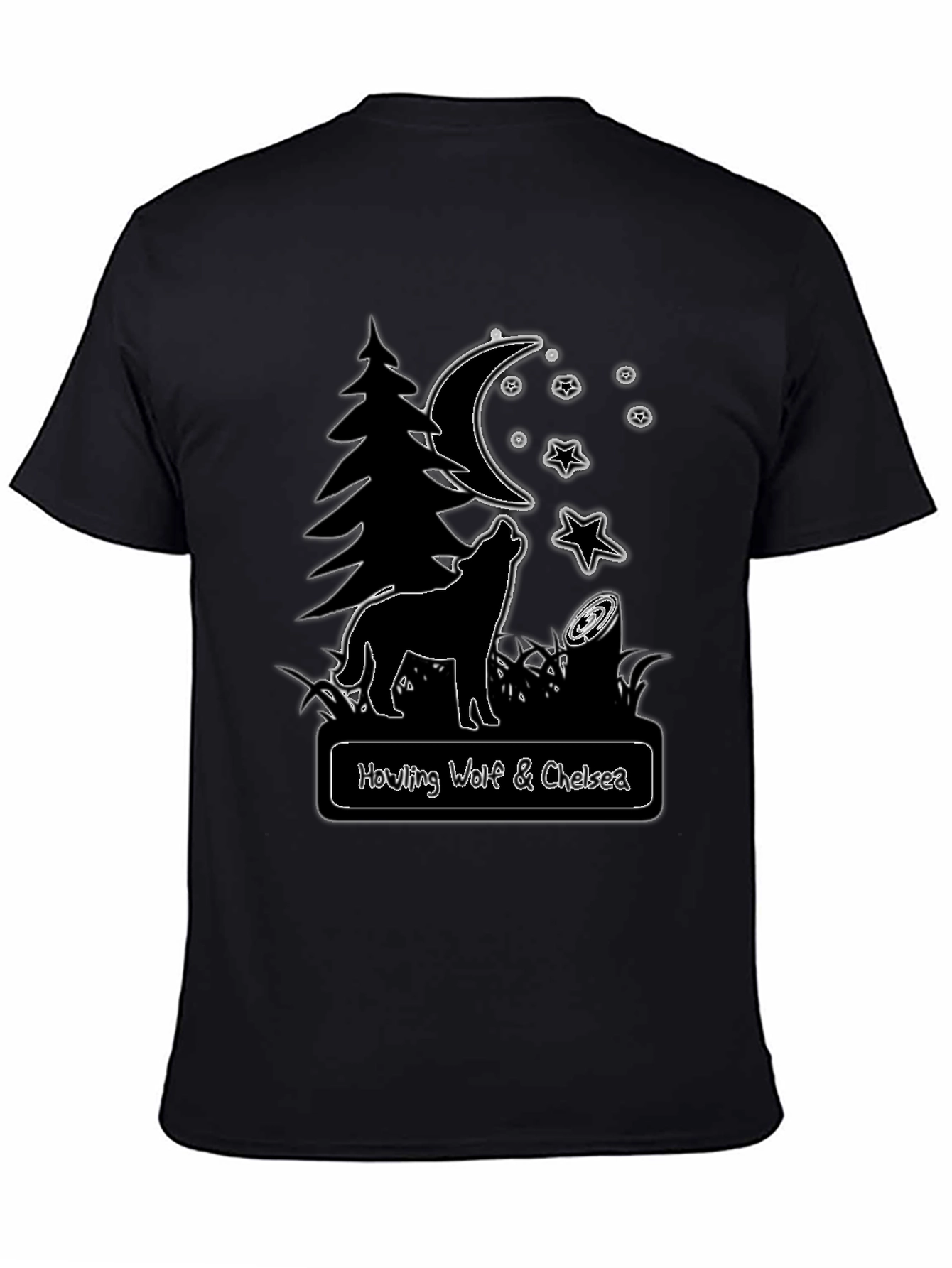 Howling Wolf & Chelsea Black Graphic T-Shirt