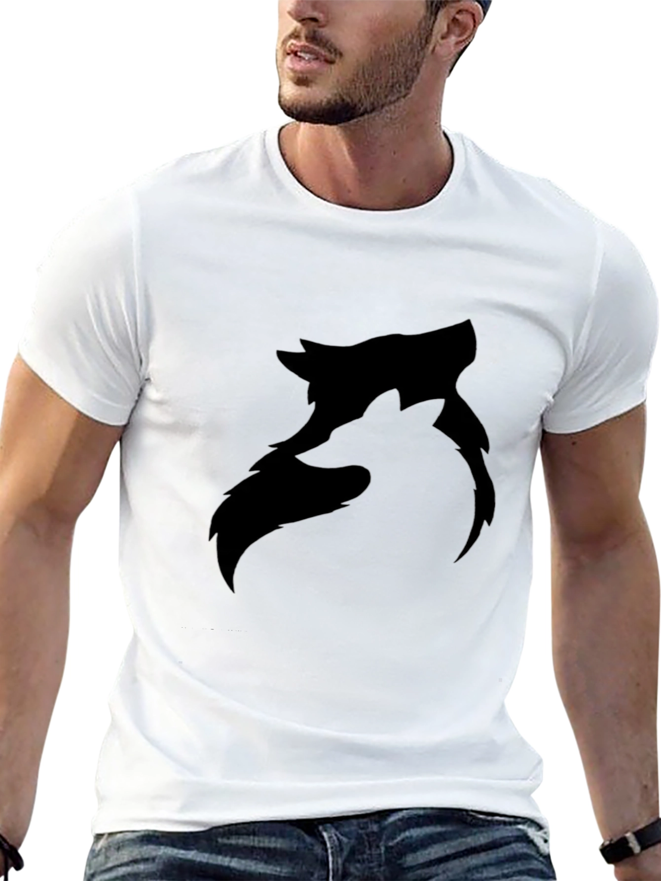 Black Wolf Graphic Tee - Modern Style