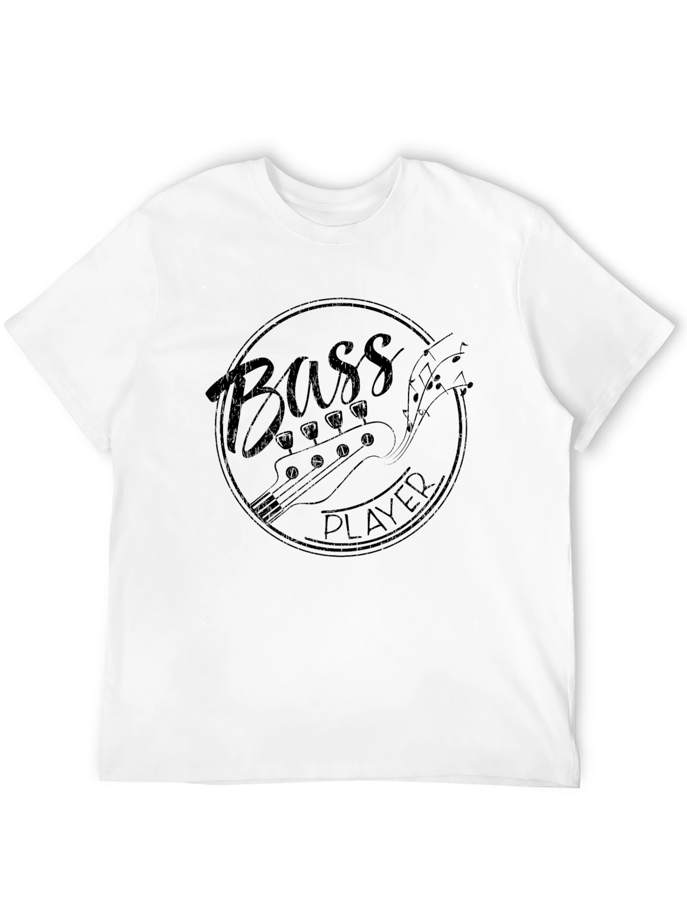 Bass Player Graphic Tee - Black Cotton T-Shirt