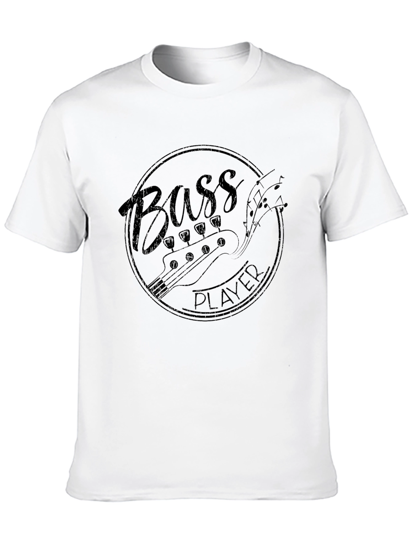 Bass Player Graphic Tee - Black Cotton T-Shirt