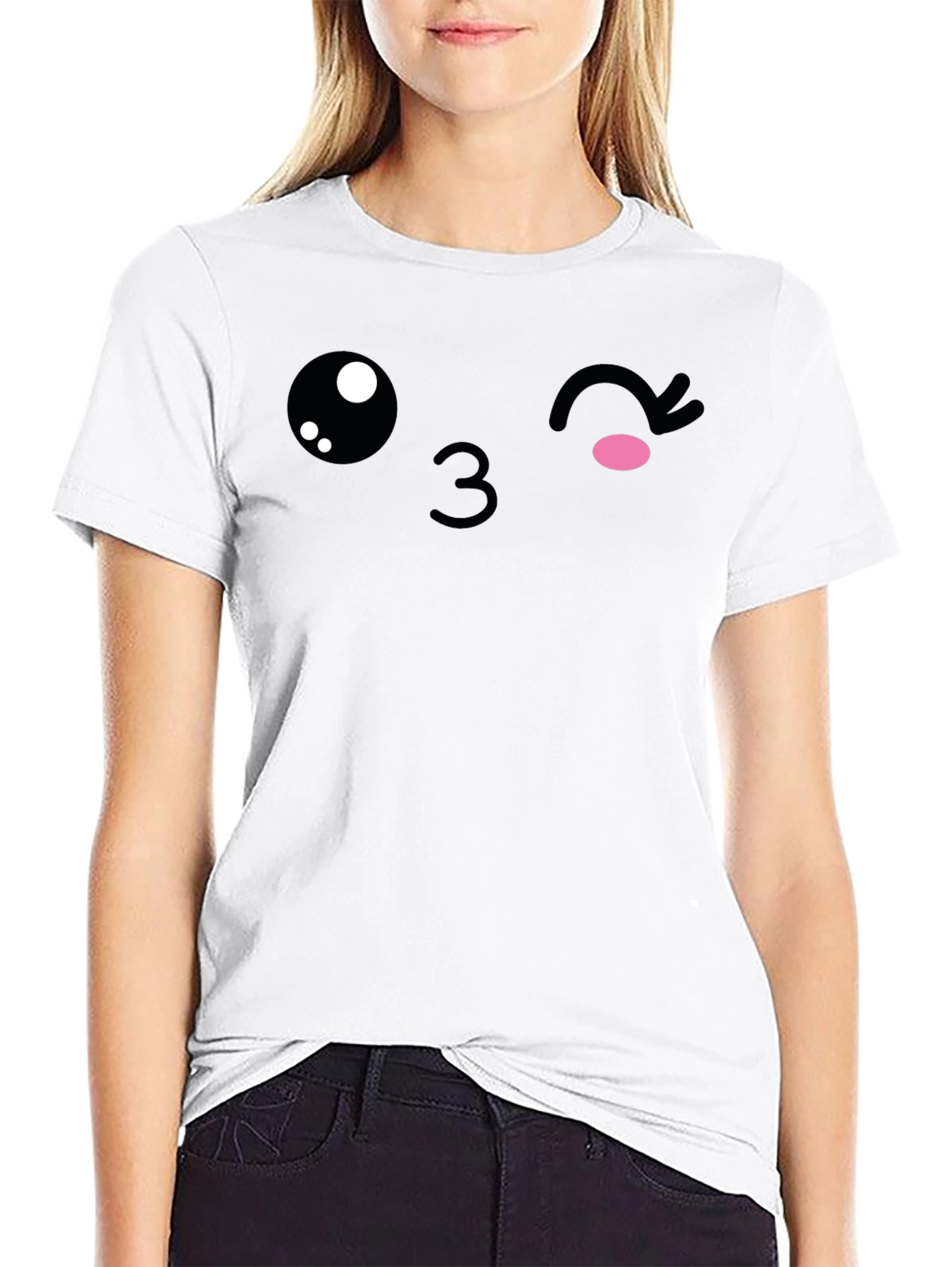 Winking Emoji Graphic T-Shirt - Soft Cotton Blend