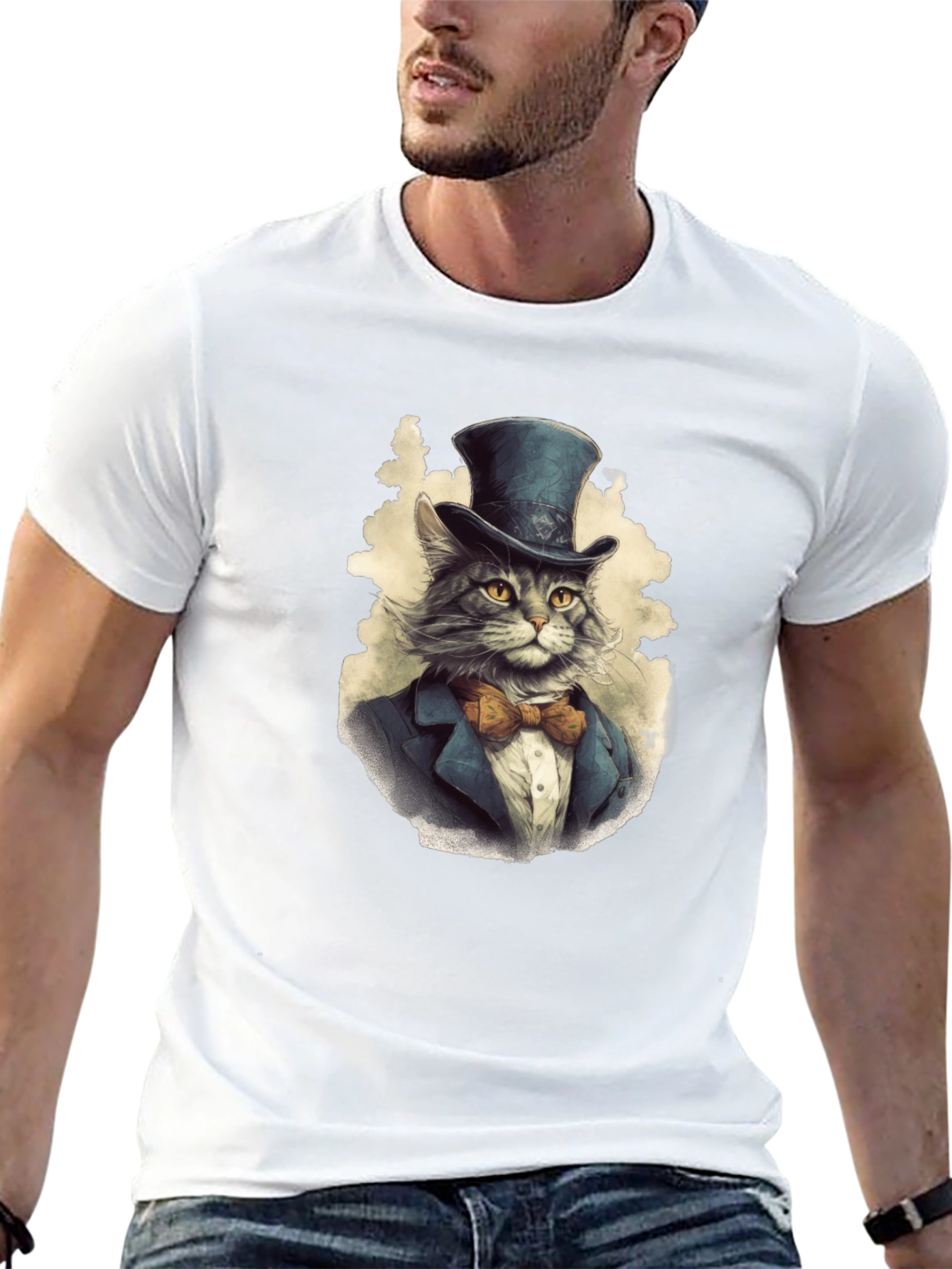 Dapper Cat Top Hat T-Shirt