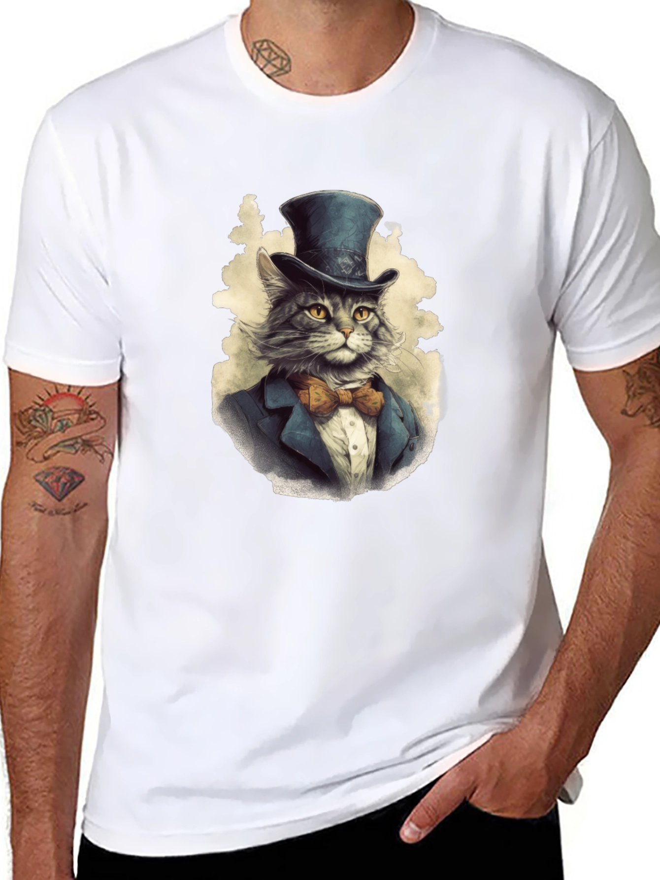 Dapper Cat Top Hat T-Shirt