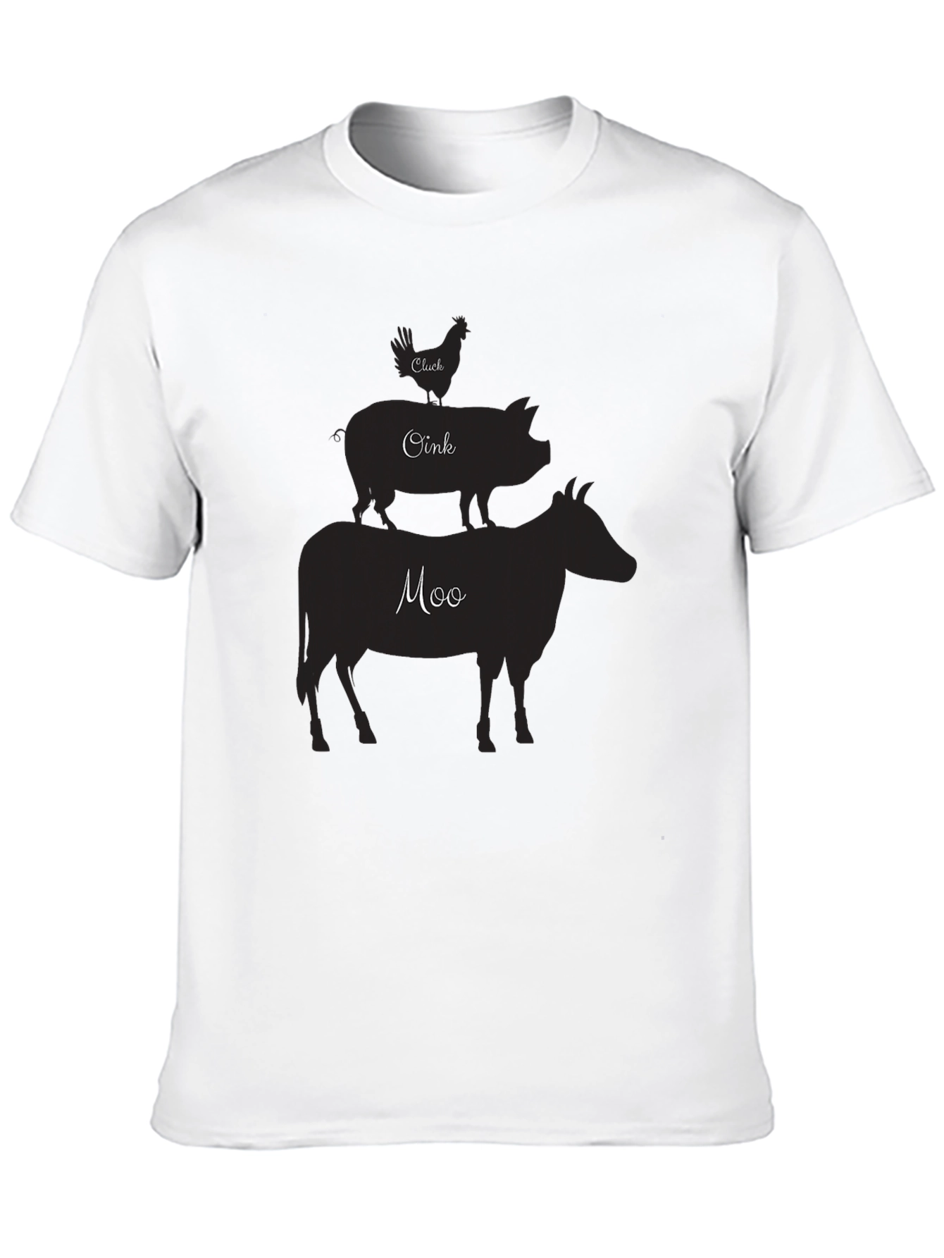 Farm Animal Stack T-Shirt - Chicken Pig Cow Design