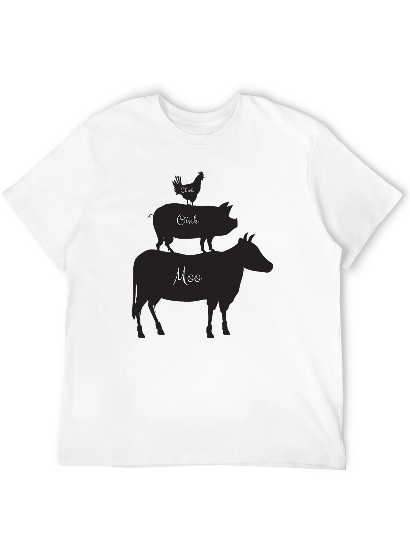 Farm Animal Stack T-Shirt - Chicken Pig Cow Design
