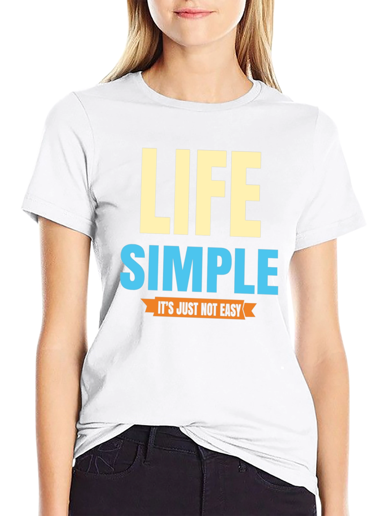 Life Simple Mens Black Graphic T-Shirt