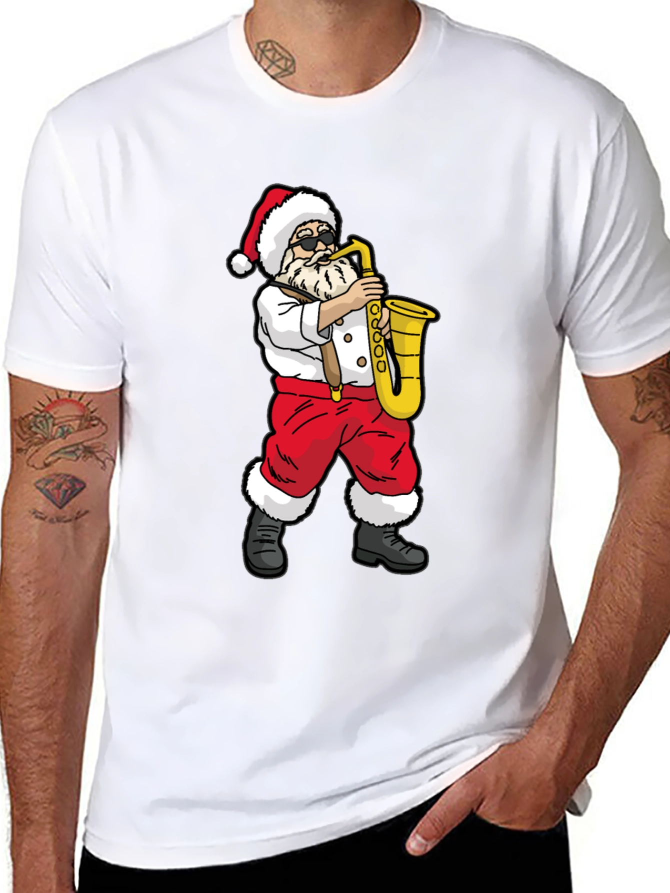 Santa Saxophone Graphic Tee