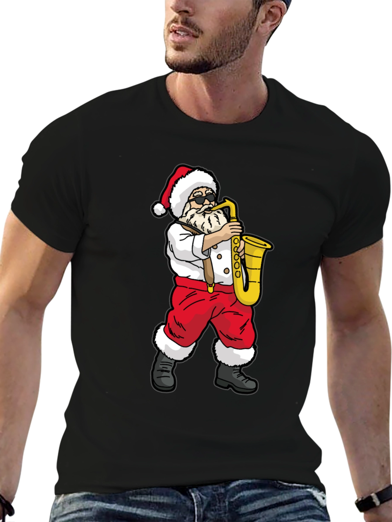 Santa Saxophone Graphic Tee