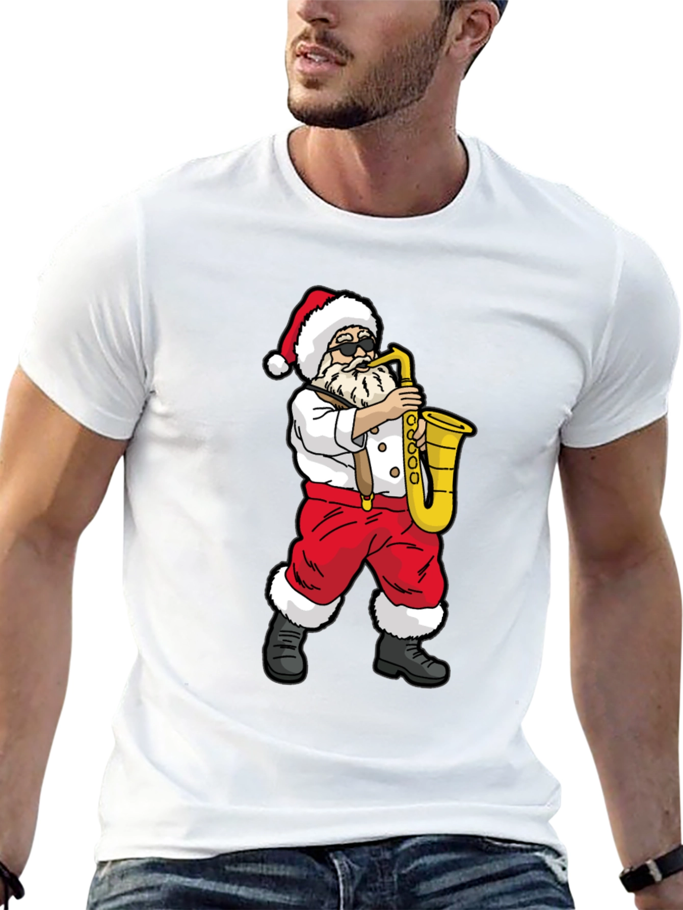 Santa Saxophone Graphic Tee
