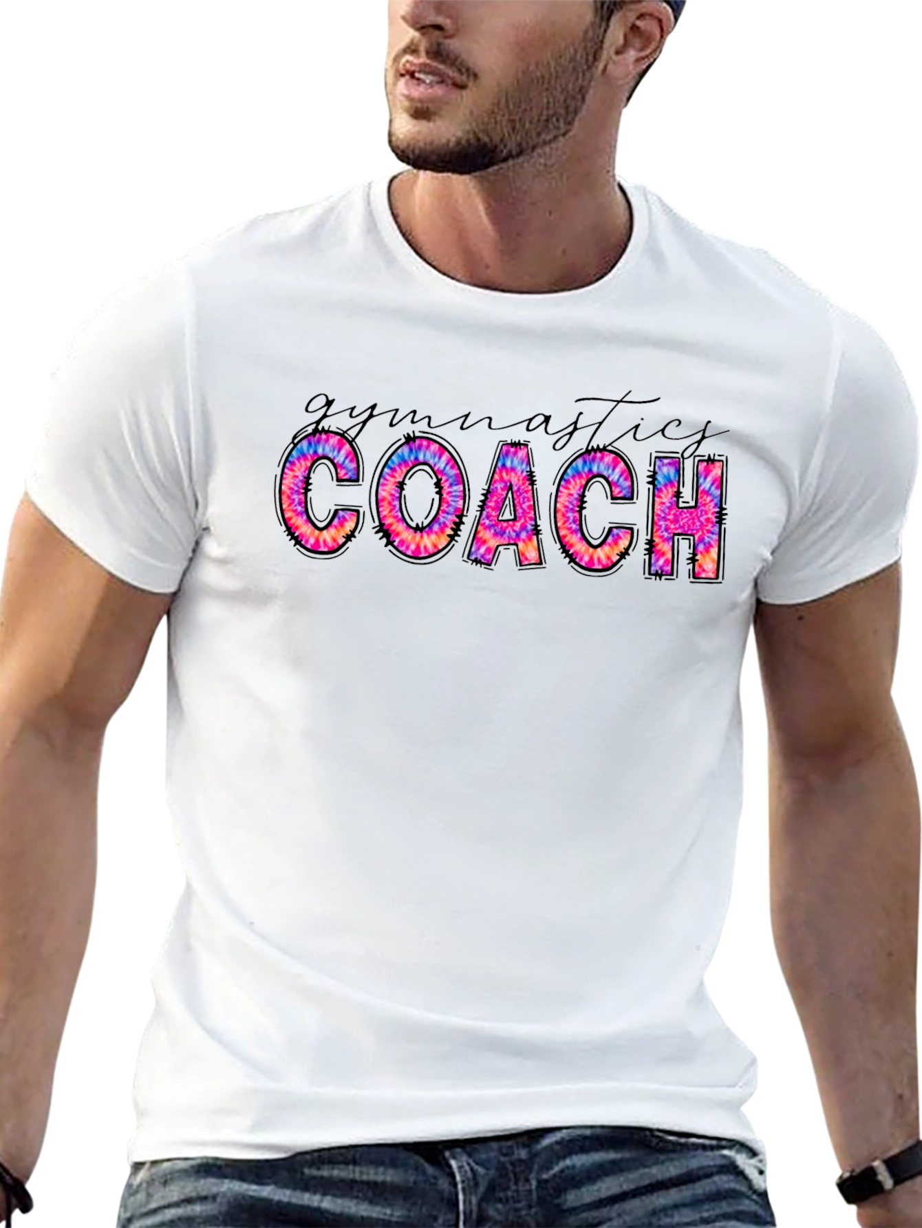 Gymnastics Coach Tie Dye Graphic Tee