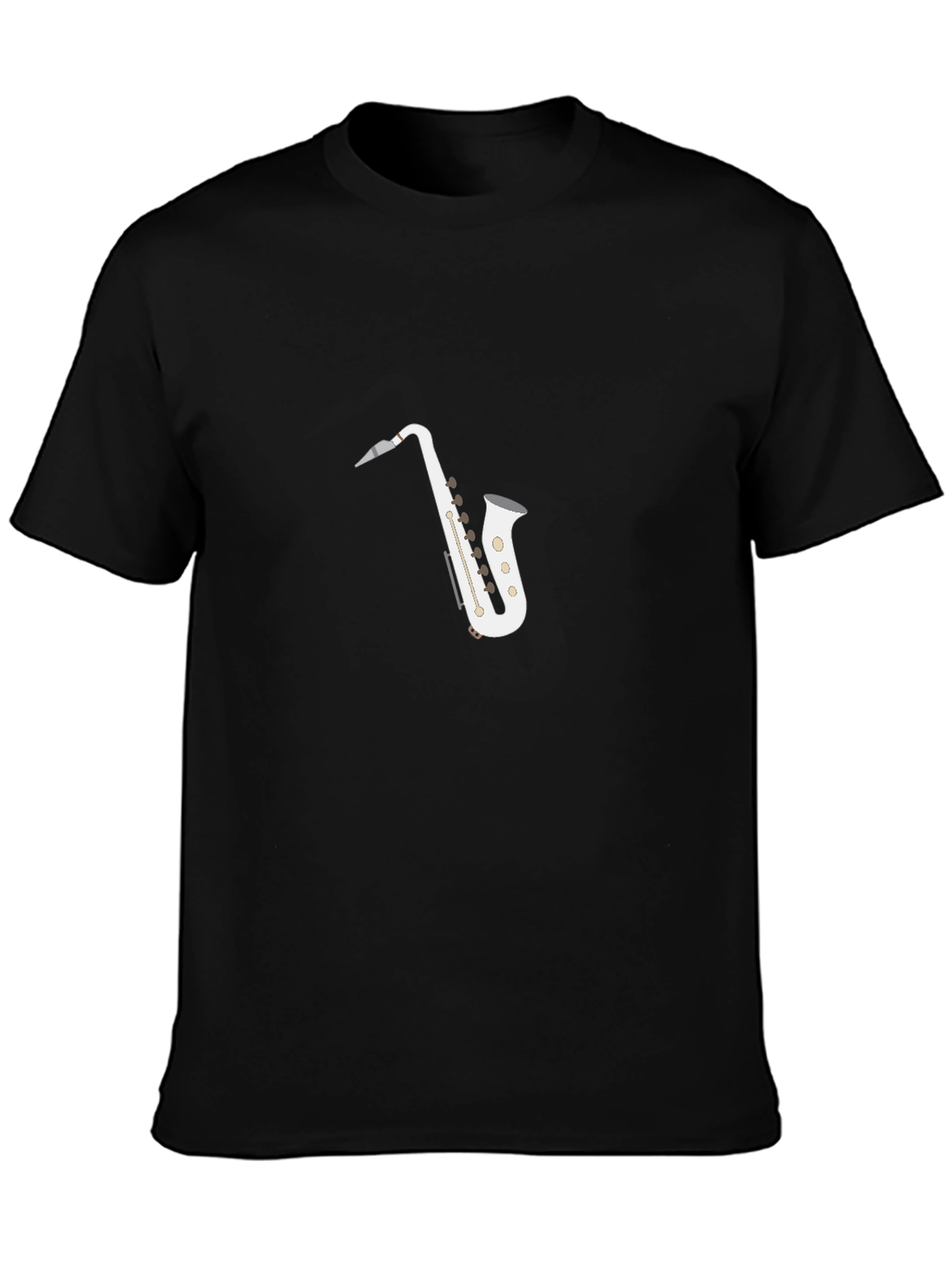 Saxophone Graphic T-Shirt - Black Casual Tee