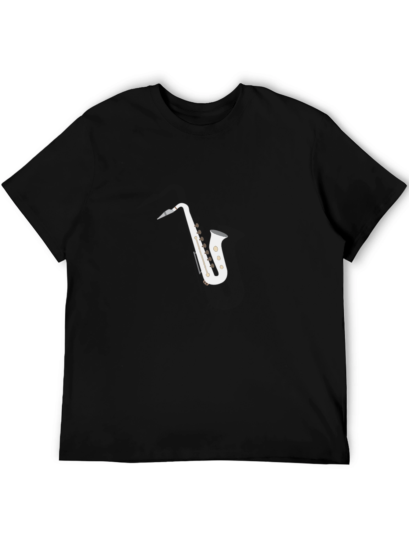 Saxophone Graphic T-Shirt - Black Casual Tee