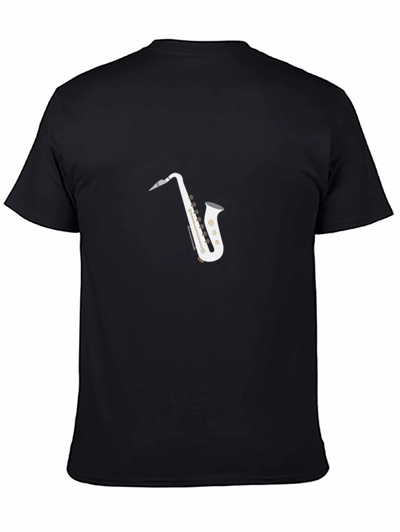 Saxophone Graphic T-Shirt - Black Casual Tee