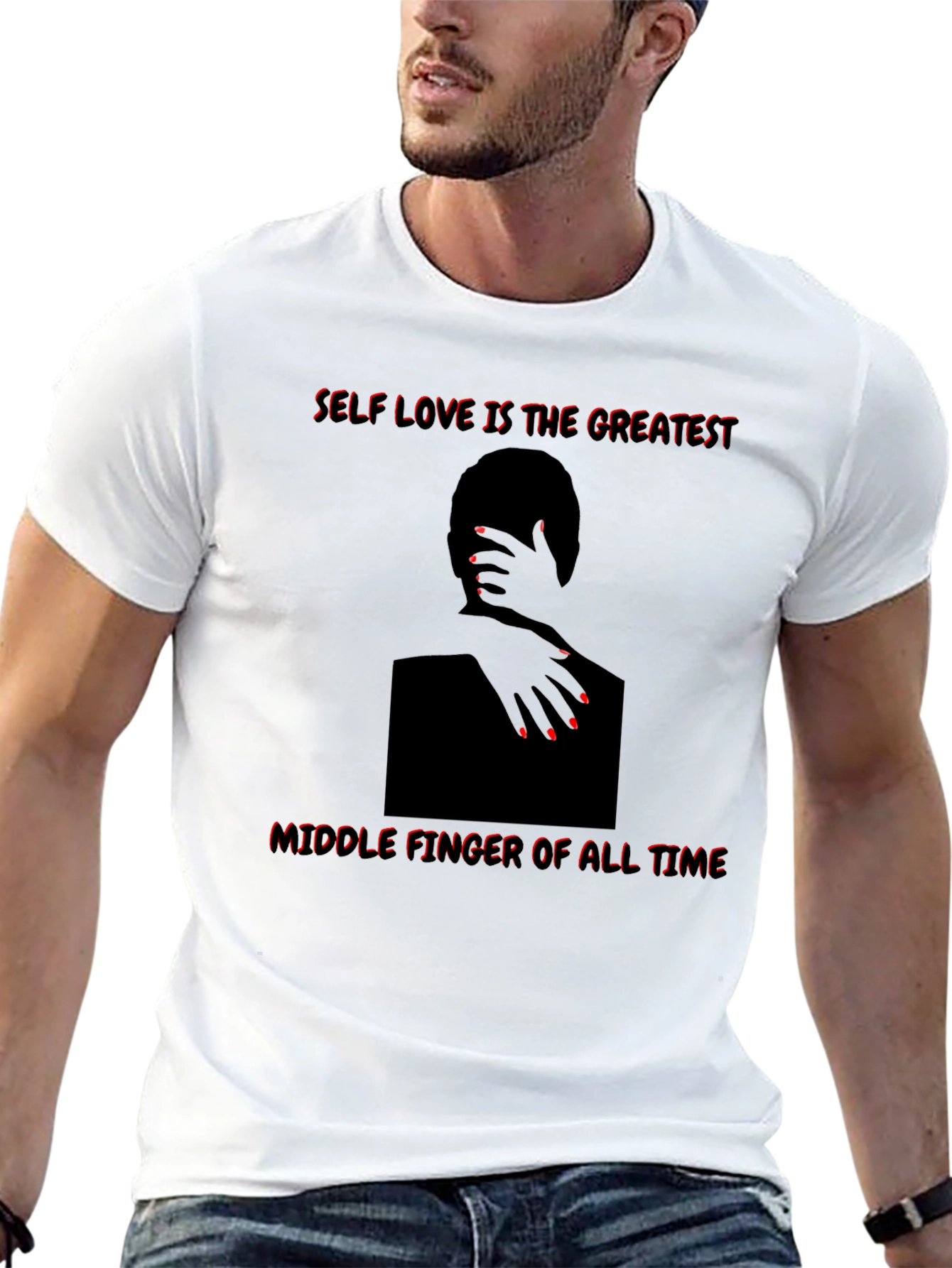 Self Love Graphic Tee - Middle Finger Statement Shirt