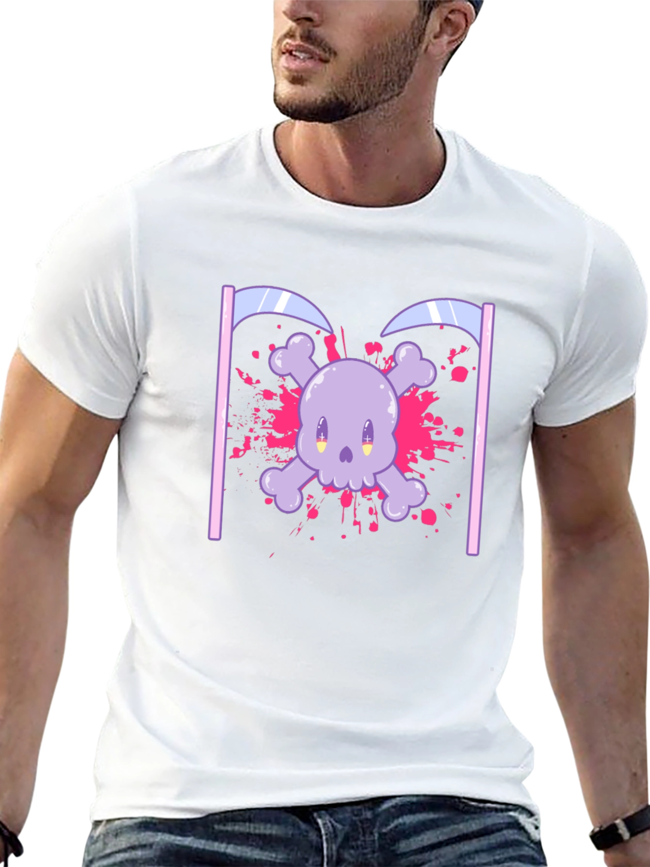 Cute Skull and Crossbones Graphic T-Shirt
