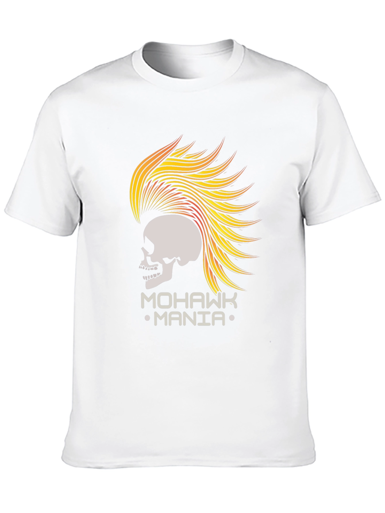 Mohawk Mania Skull Graphic Tee - Black T-Shirt