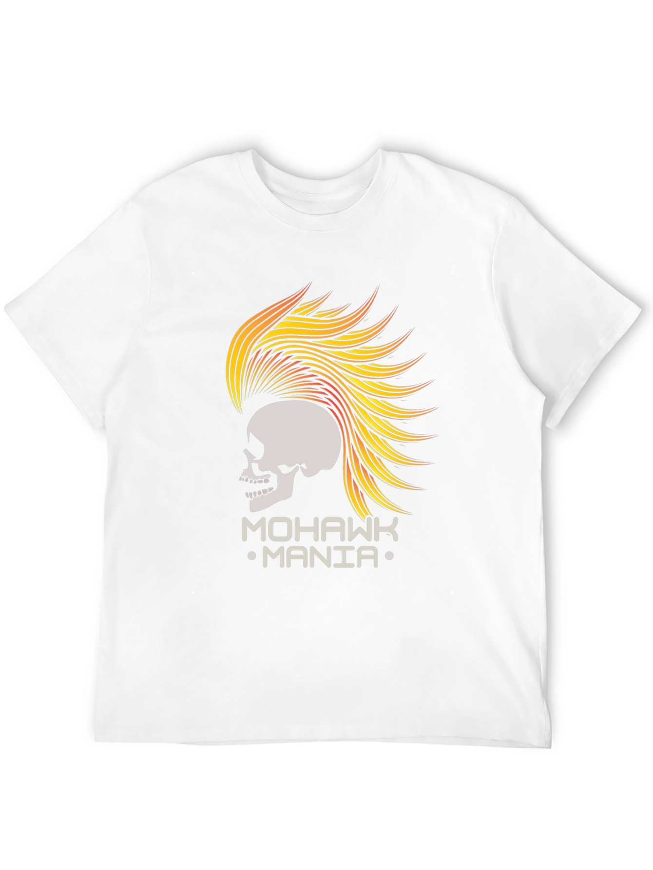 Mohawk Mania Skull Graphic Tee - Black T-Shirt