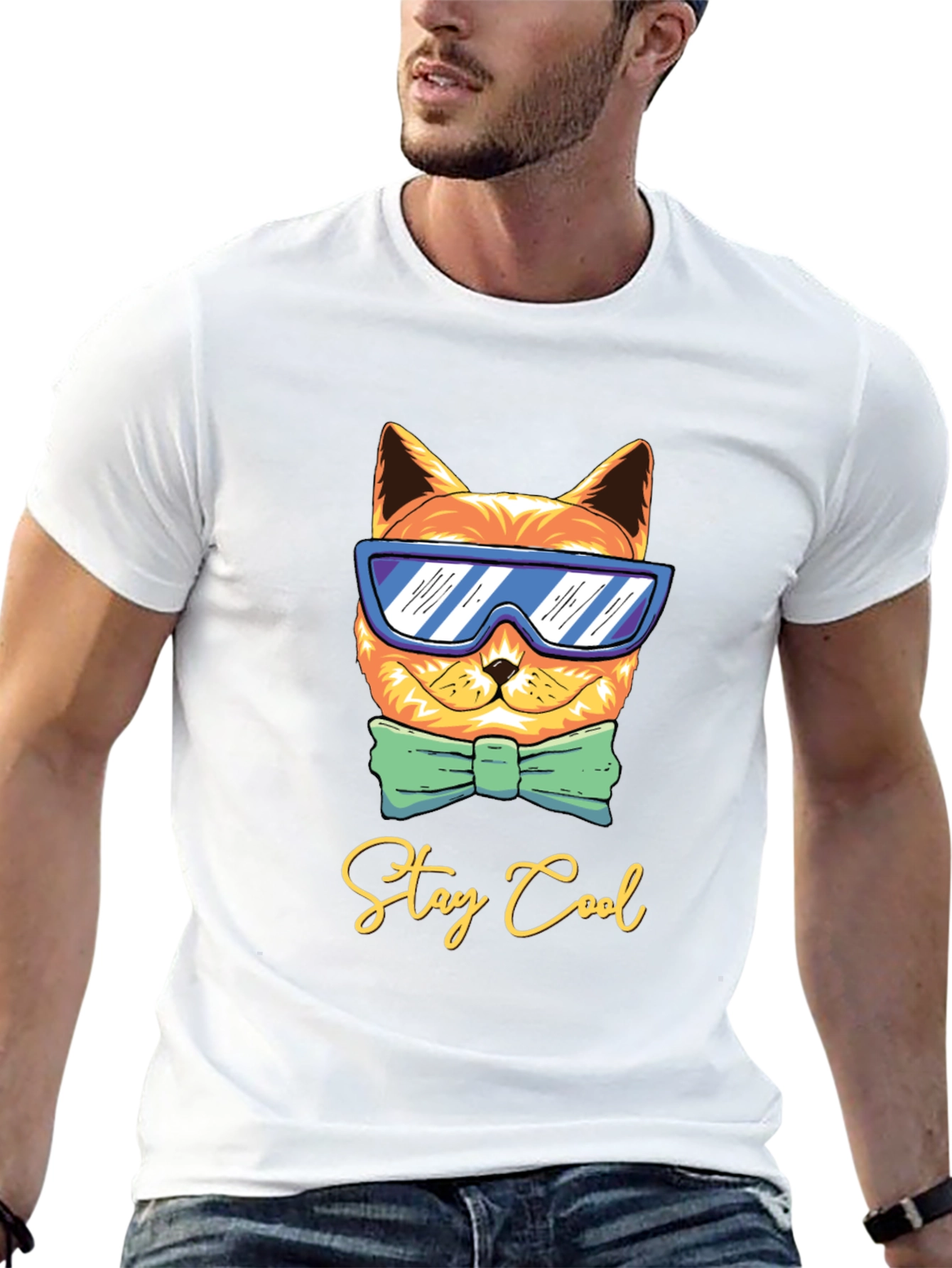 Cool Cat Graphic Tee - Stay Cool T-Shirt