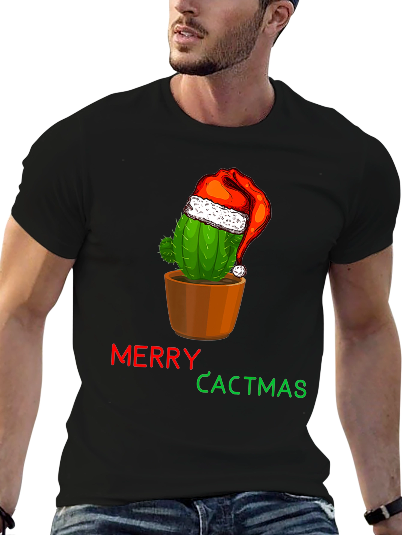 Merry Cactmas T-Shirt - Holiday Cactus Tee