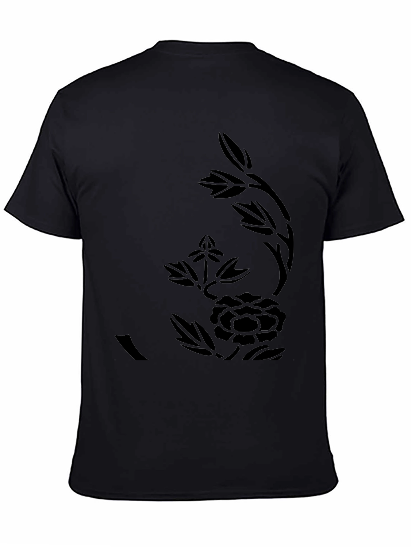 Black Floral Print Tee