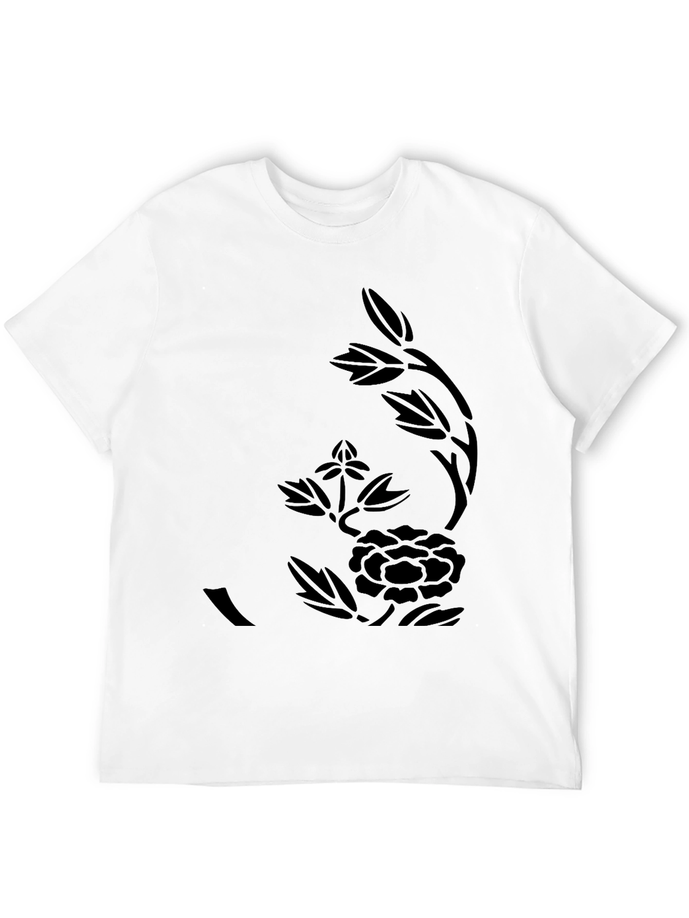 Black Floral Print Tee