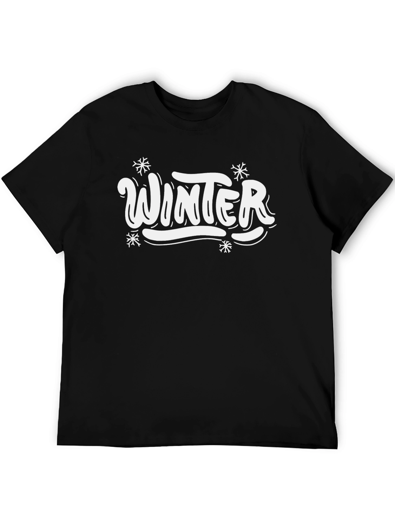 Winter Graphic Tee - Stylish Black T-Shirt