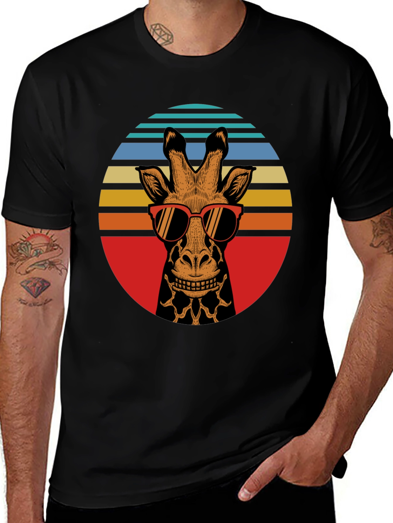 Retro Giraffe Sunglasses Graphic Tee