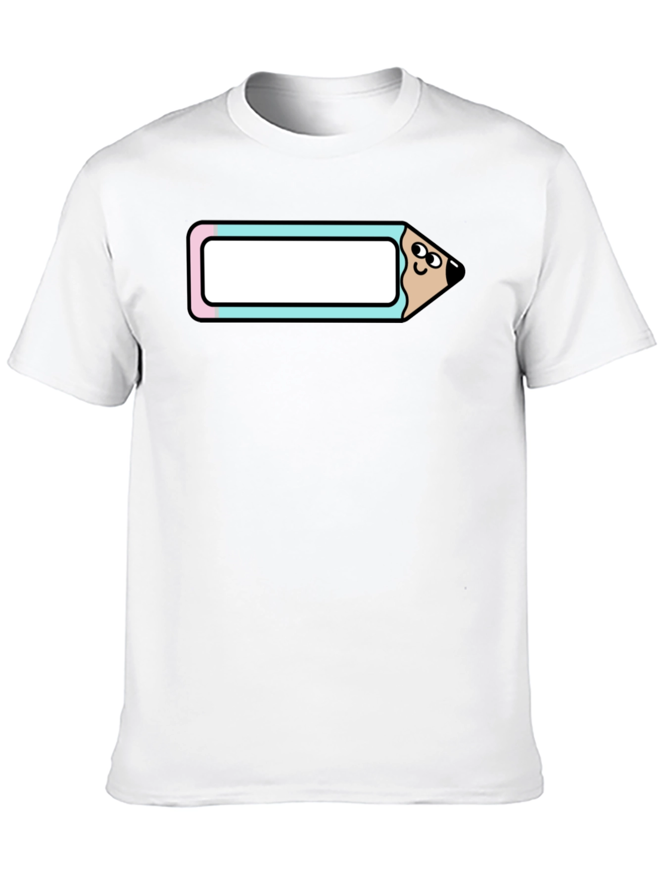 Cute Cartoon Pencil T-Shirt - Black Cotton Tee