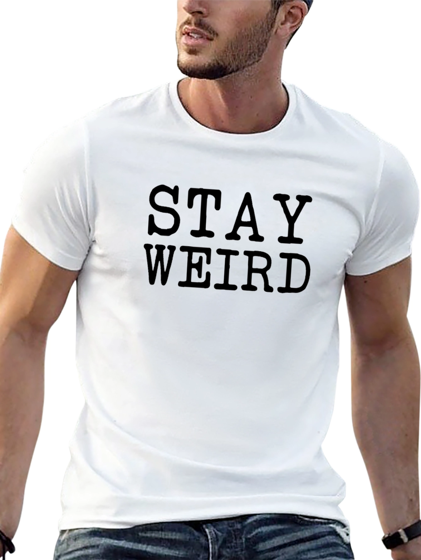 Stay Weird Graphic T-Shirt - Black
