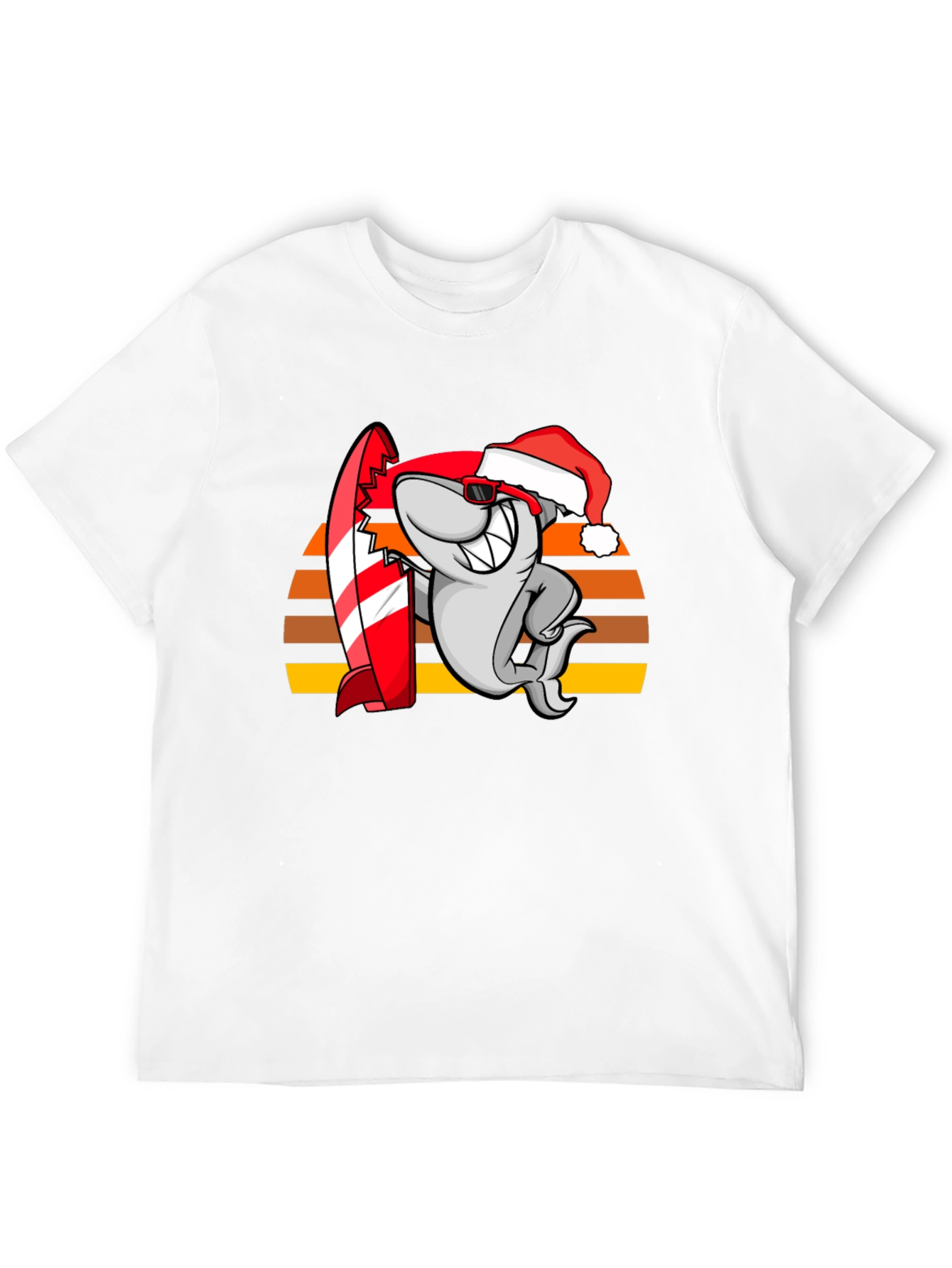 Shark Surfer Santa T-Shirt