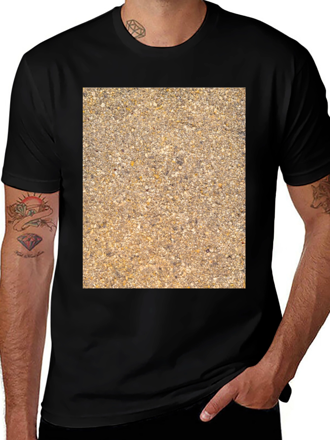 Textured Pattern Graphic Tee - Casual Style