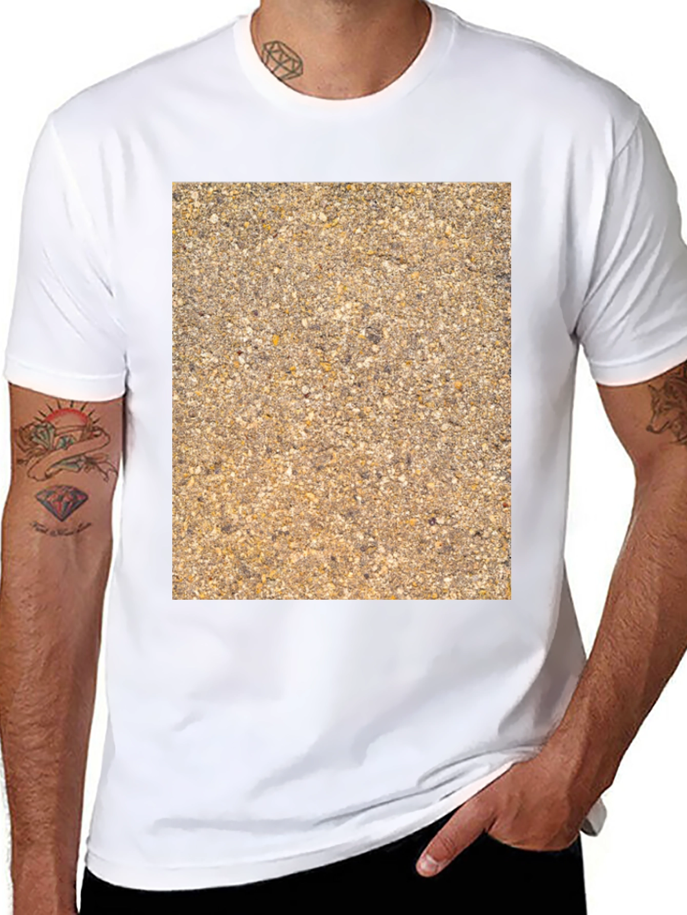 Textured Pattern Graphic Tee - Casual Style