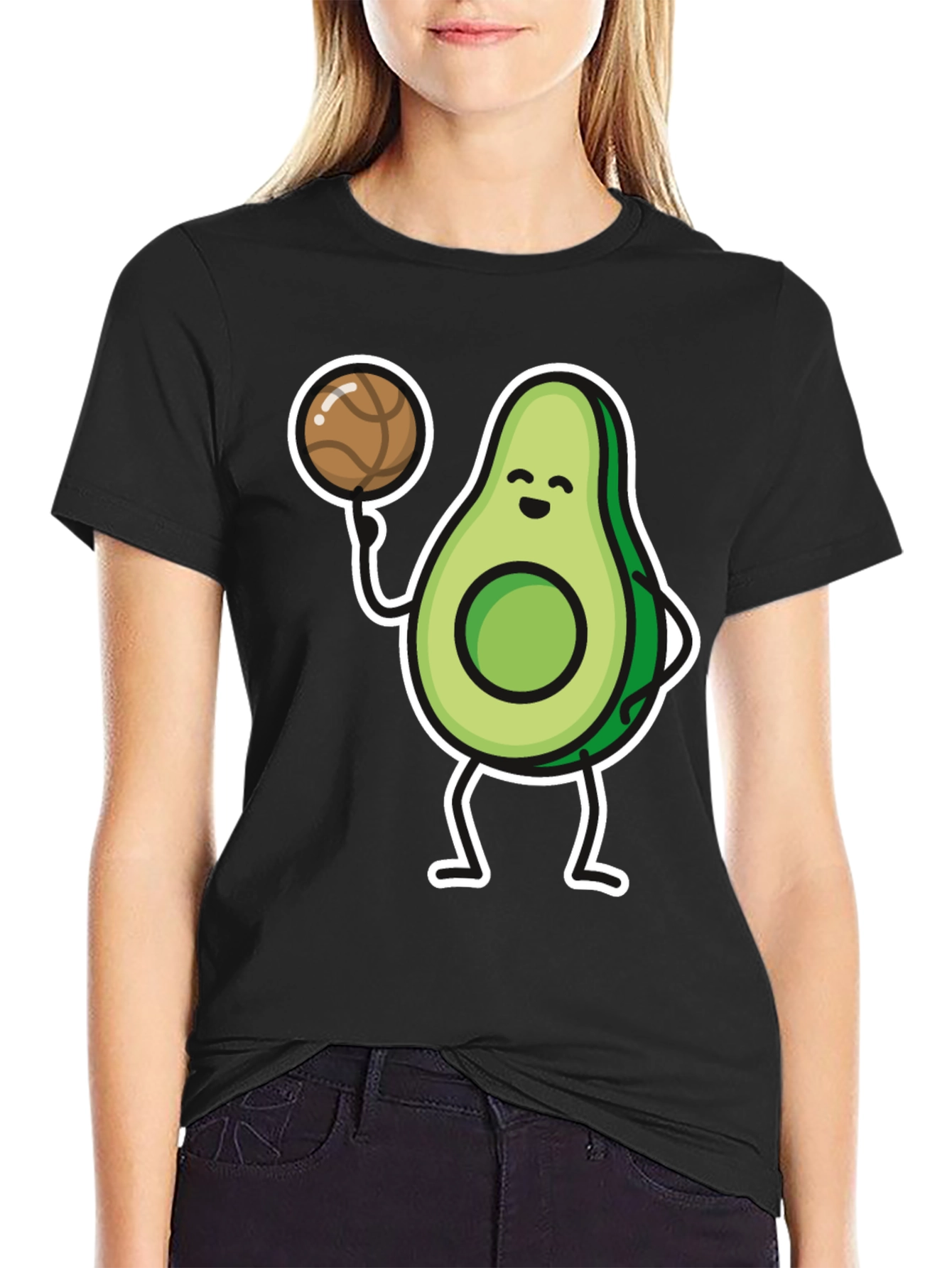 Avocado Basketball Player Graphic T-Shirt