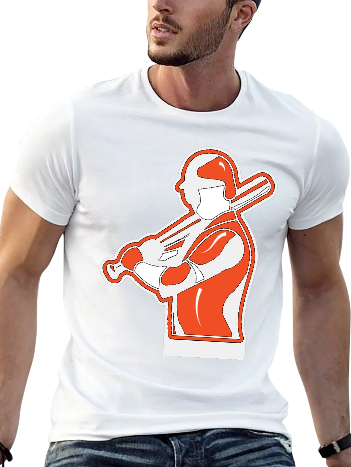 Baseball Player Graphic T-Shirt - Black