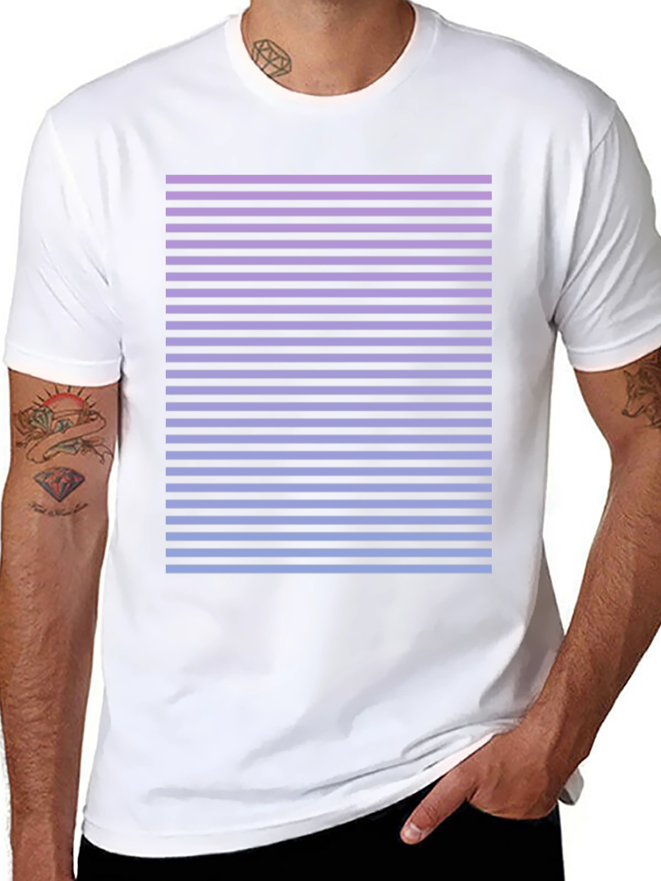 Retro Striped Fade T-Shirt - Casual Comfort
