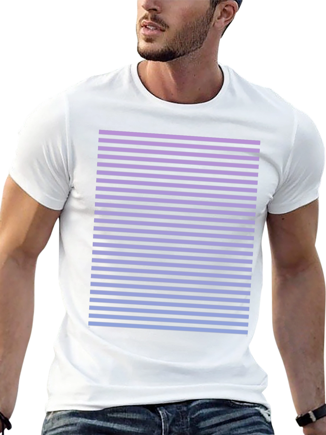 Retro Striped Fade T-Shirt - Casual Comfort