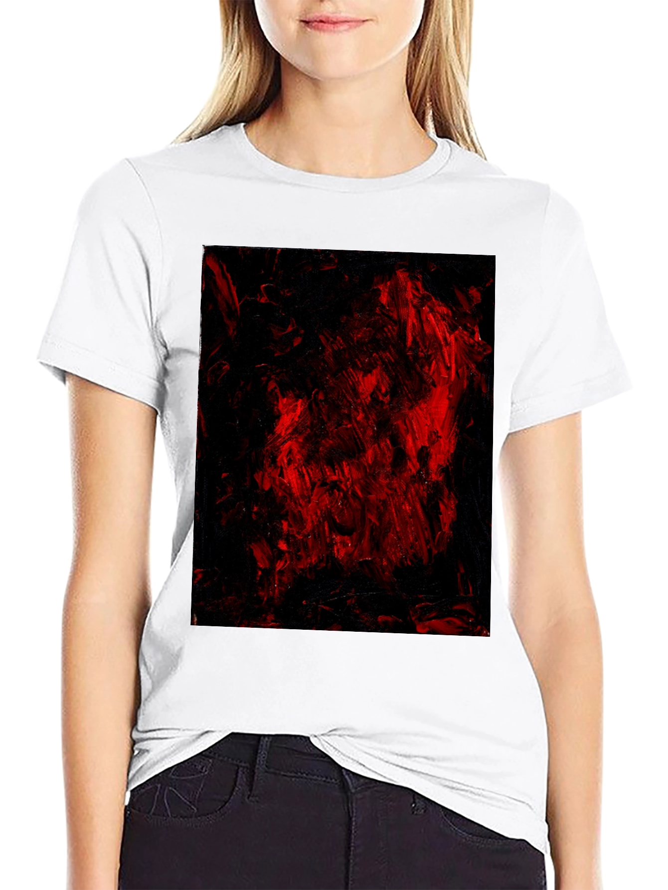 Abstract Red & Black Graphic Tee