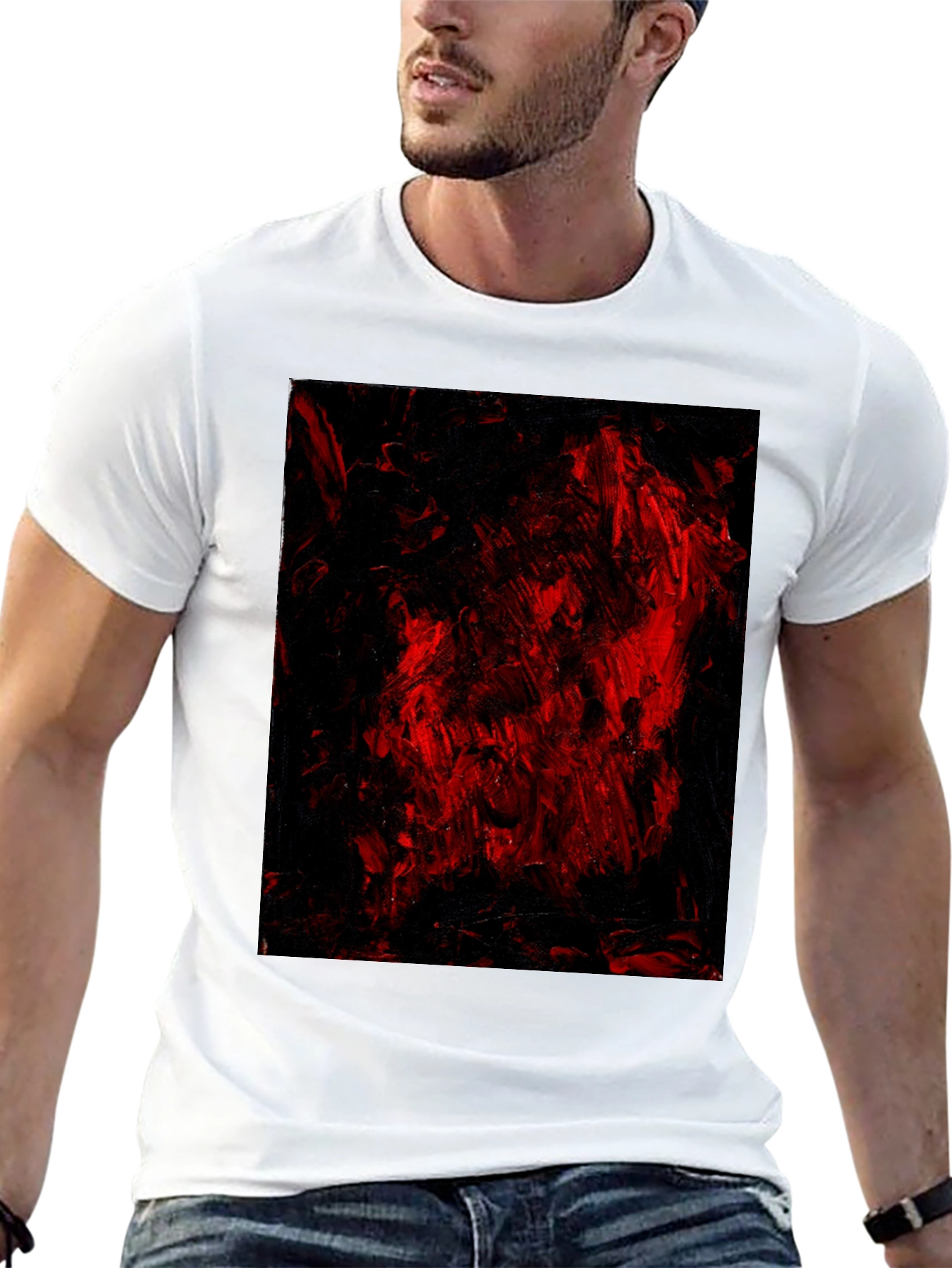 Abstract Red & Black Graphic Tee