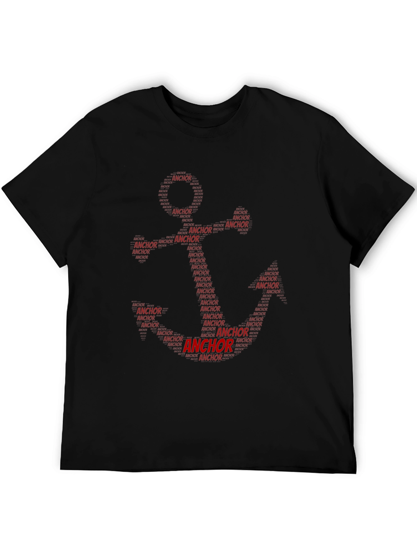 Anchor Word Art Black T-Shirt
