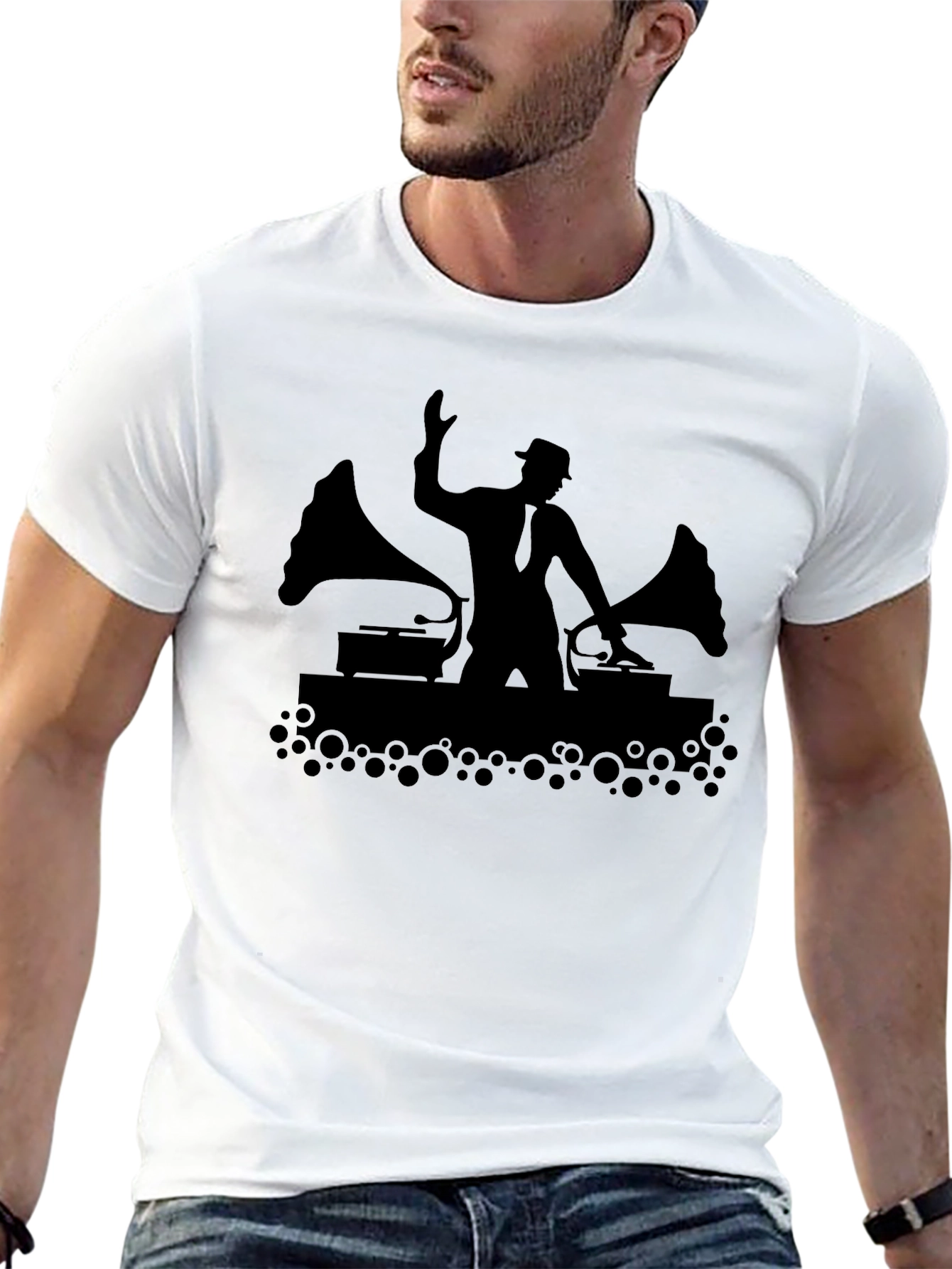 DJ Silhouette Black T-Shirt - Music Lover Tee