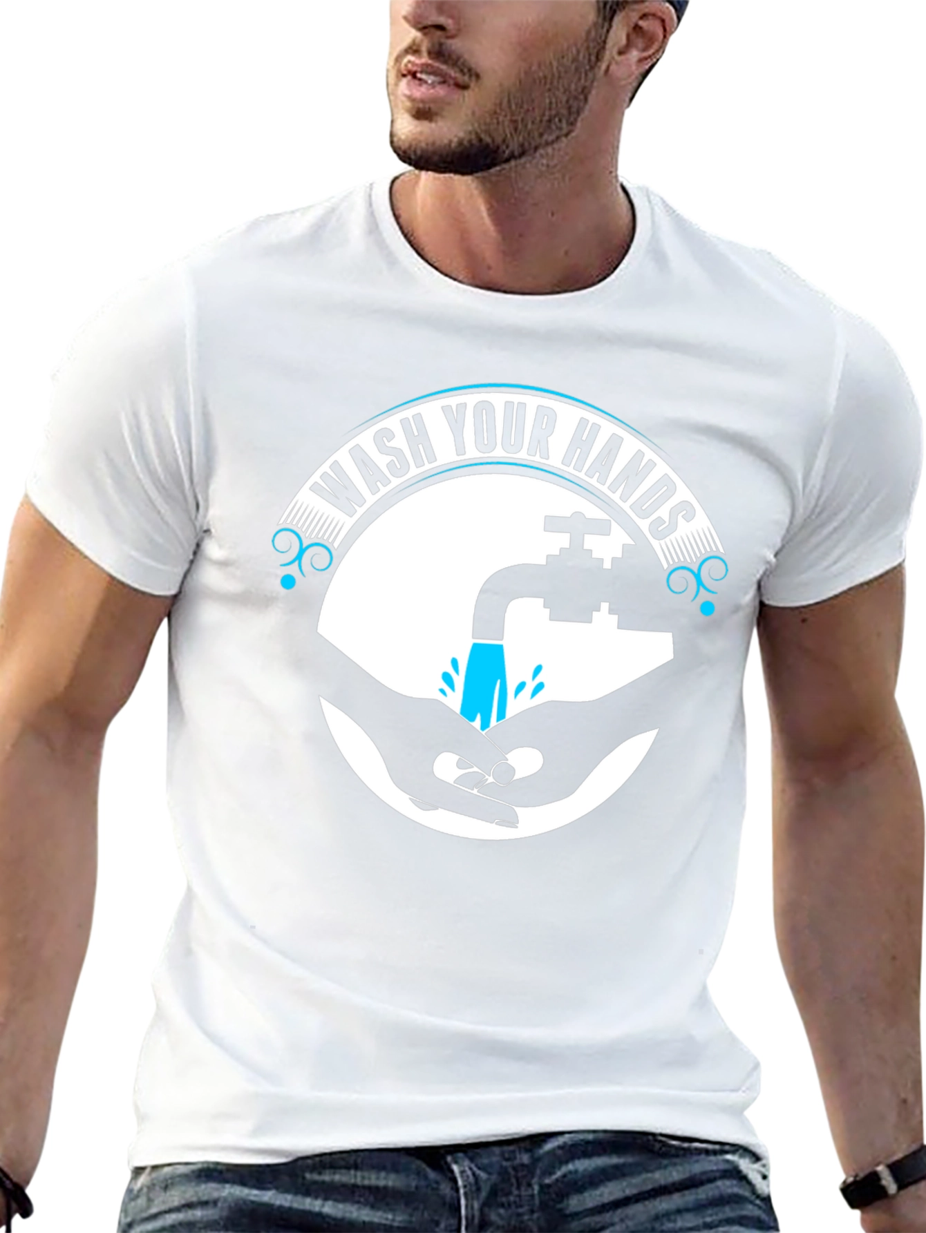 Wash Your Hands Graphic Tee - Black