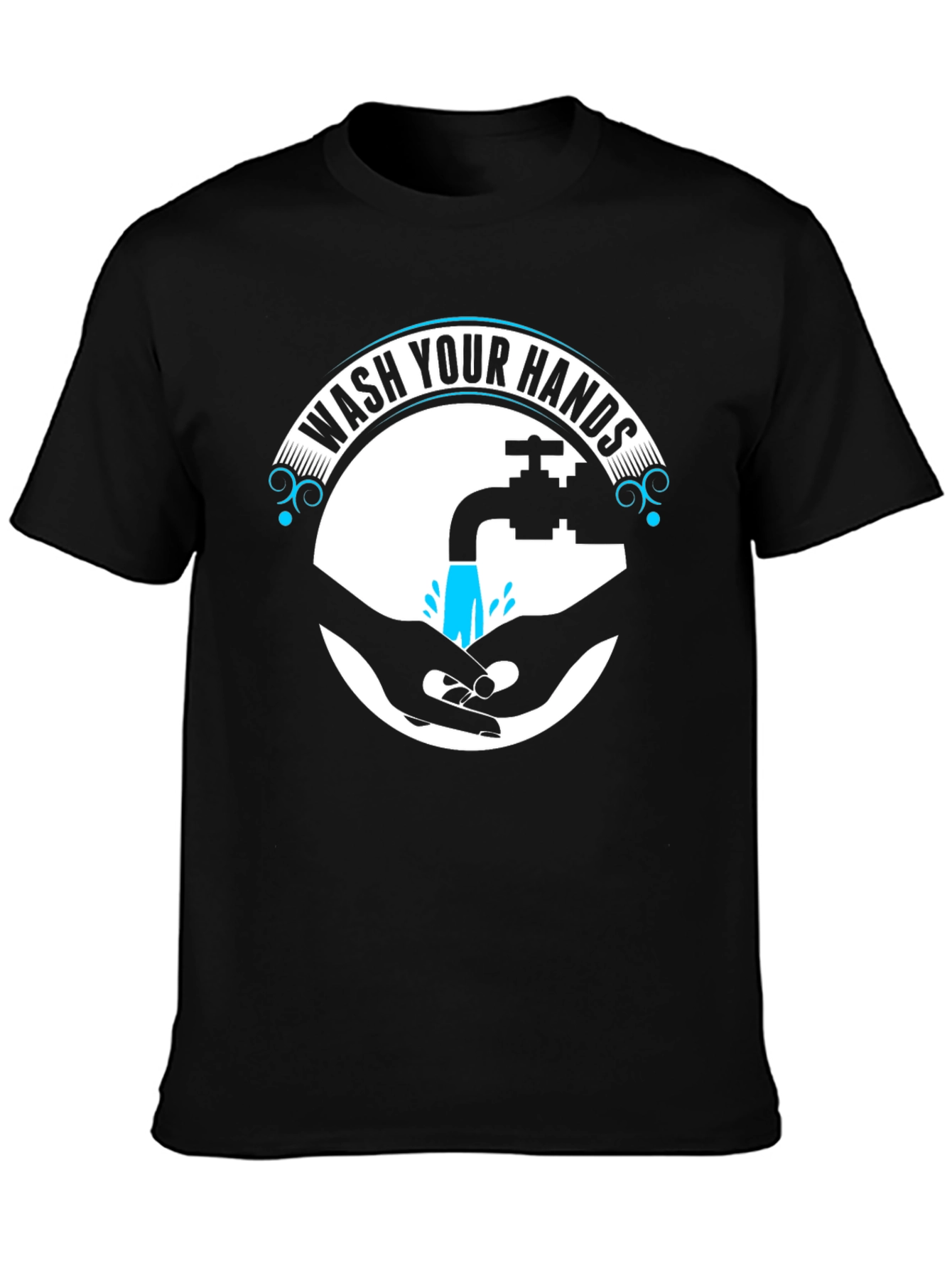 Wash Your Hands Graphic Tee - Black